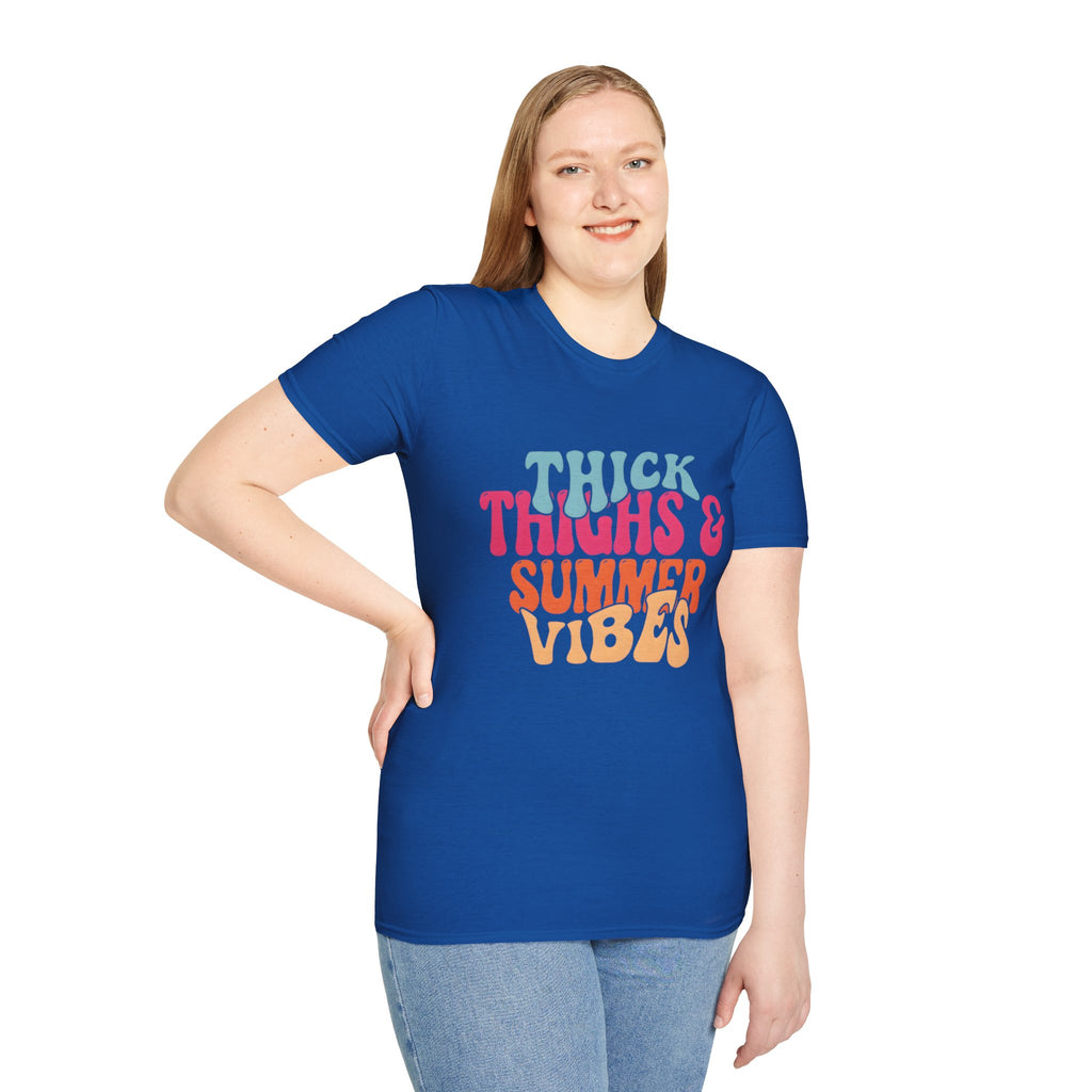 T-Shirt — Thick Thighs & Summer Vibes Retro Graphic Tee