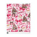 Personalized Christmas Wrapping Paper with Santa, Trees & Bows