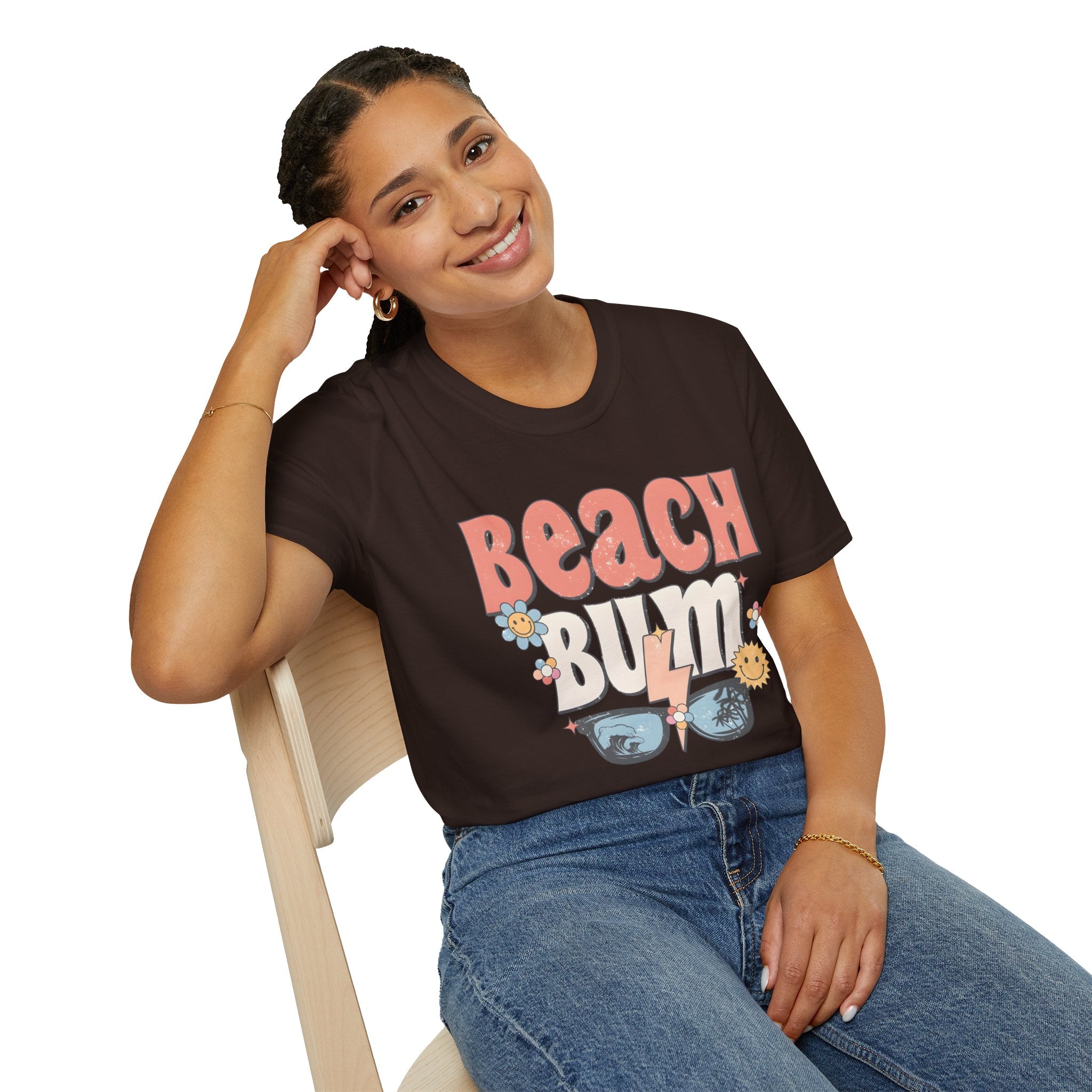 Beach Bum T-Shirt — Retro Floral Surf Vibes Tee