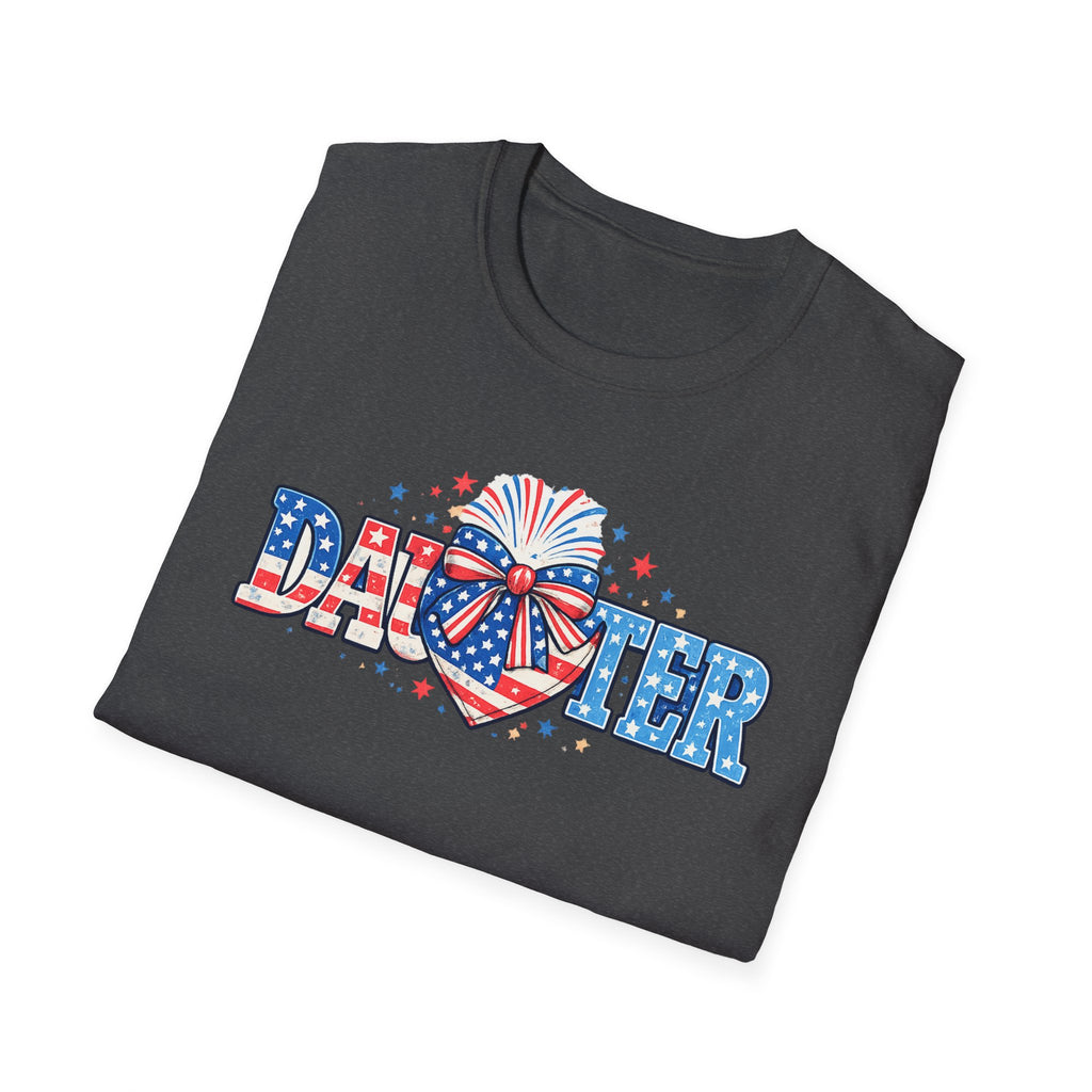 Daughter Patriotic Tee — USA Flag Heart Fireworks Design