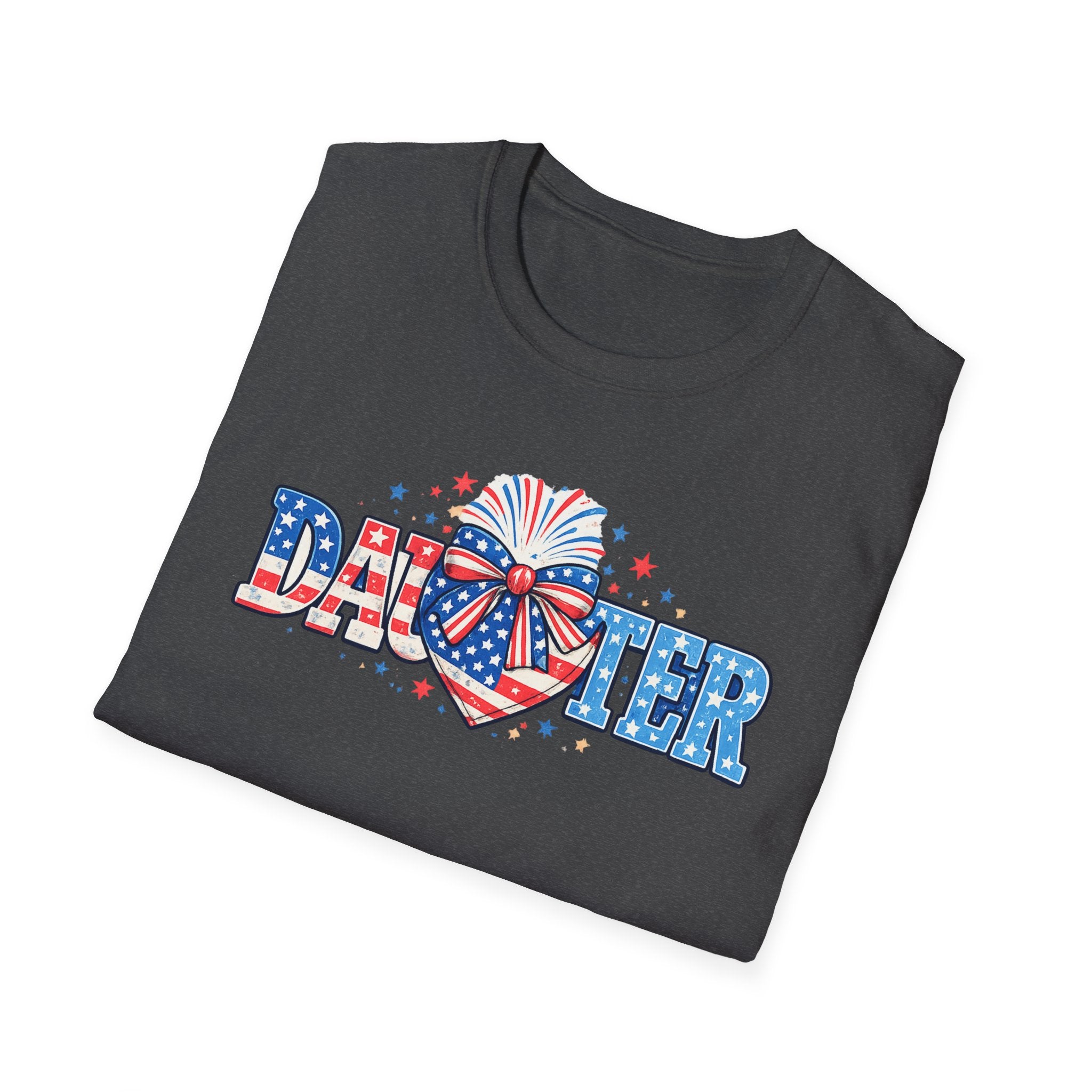 Daughter Patriotic Tee — USA Flag Heart Fireworks Design