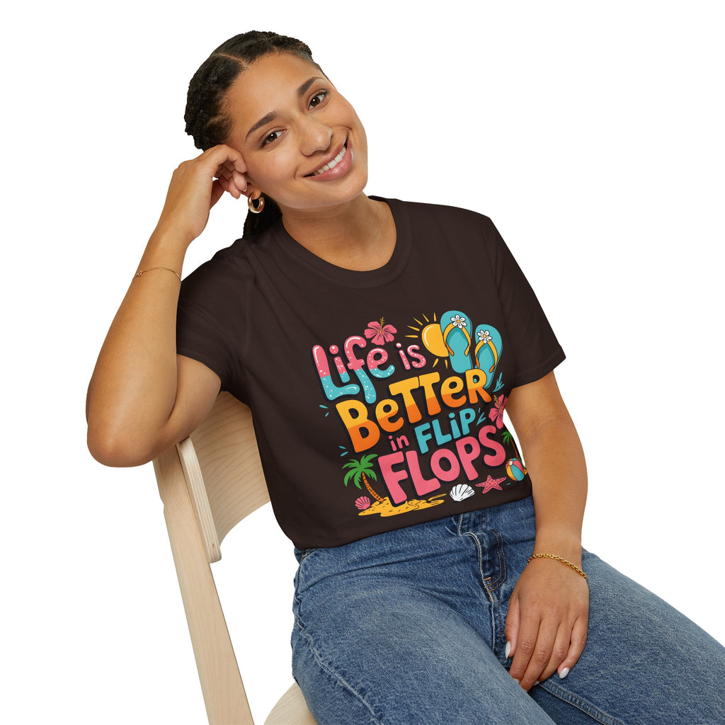 Life Is Better in Flip Flops T-Shirt — Tropical Beach Summer Tee