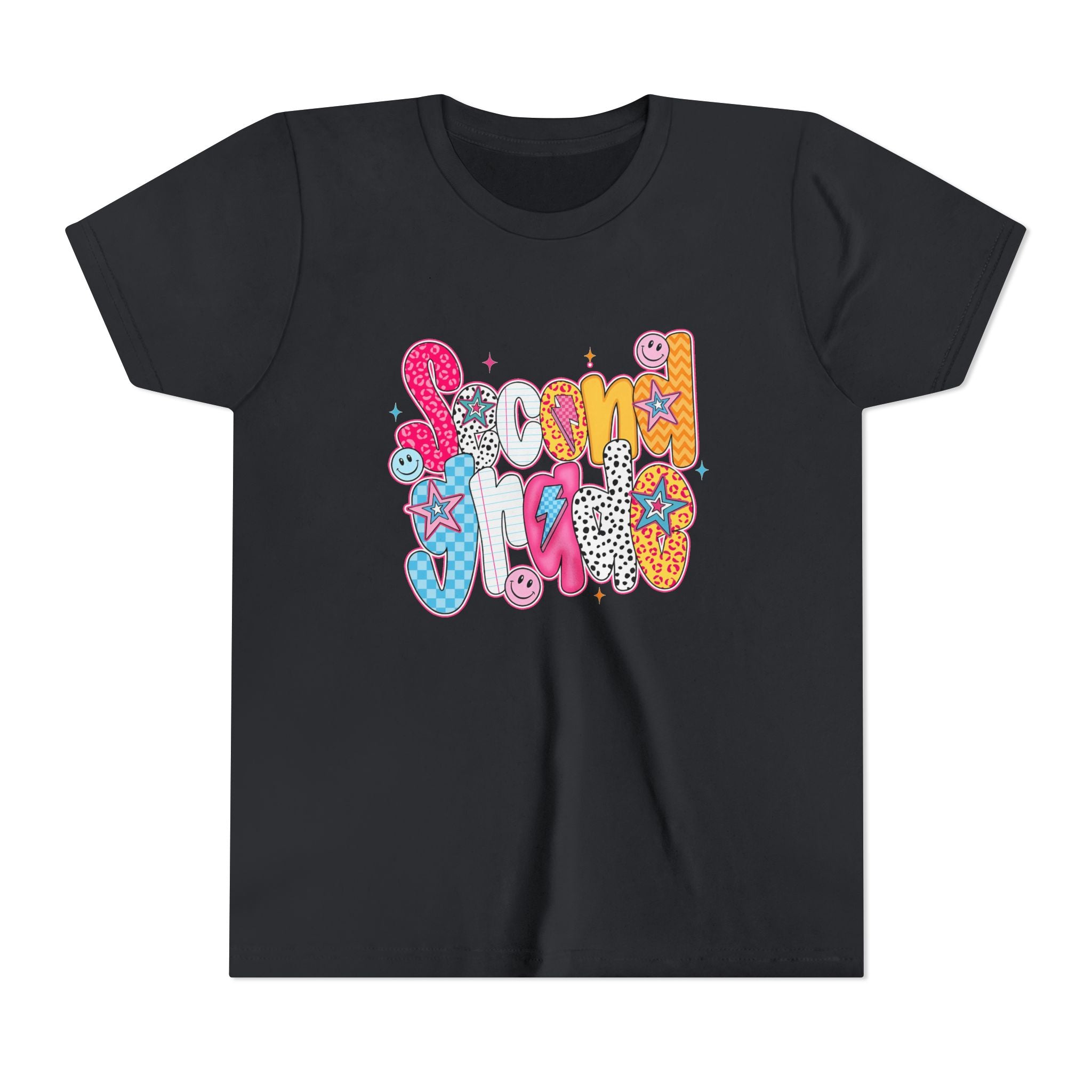 Youth Tee — Colorful 'Second Grade' Playful Retro Graphic