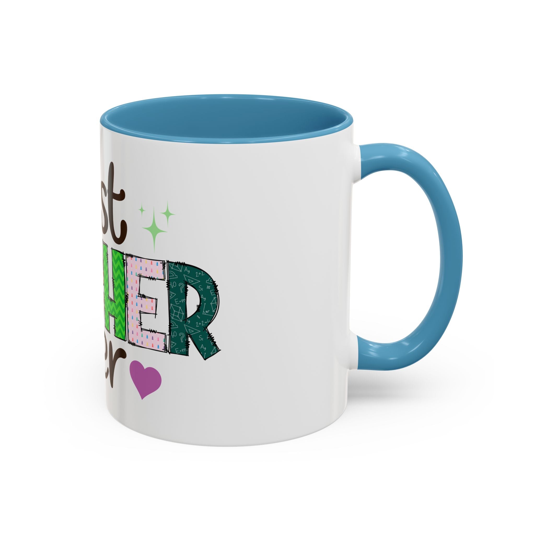 Best Teacher Ever Accent Coffee Mug – Gift for Teachers, Colorful School Appreciation Cup
