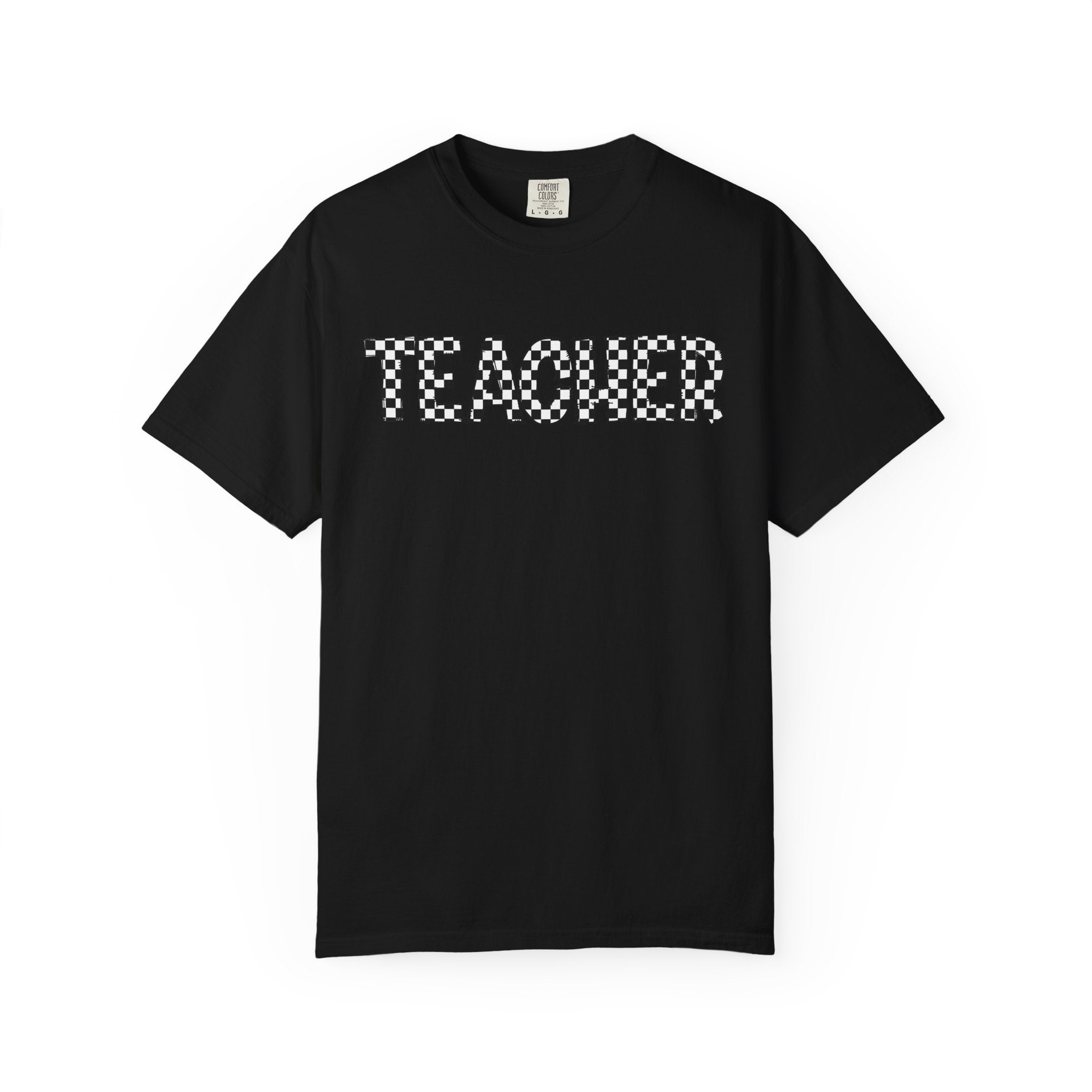 Teacher Checkerboard Graphic Tee — Fun Back-to-School Gift for Educators