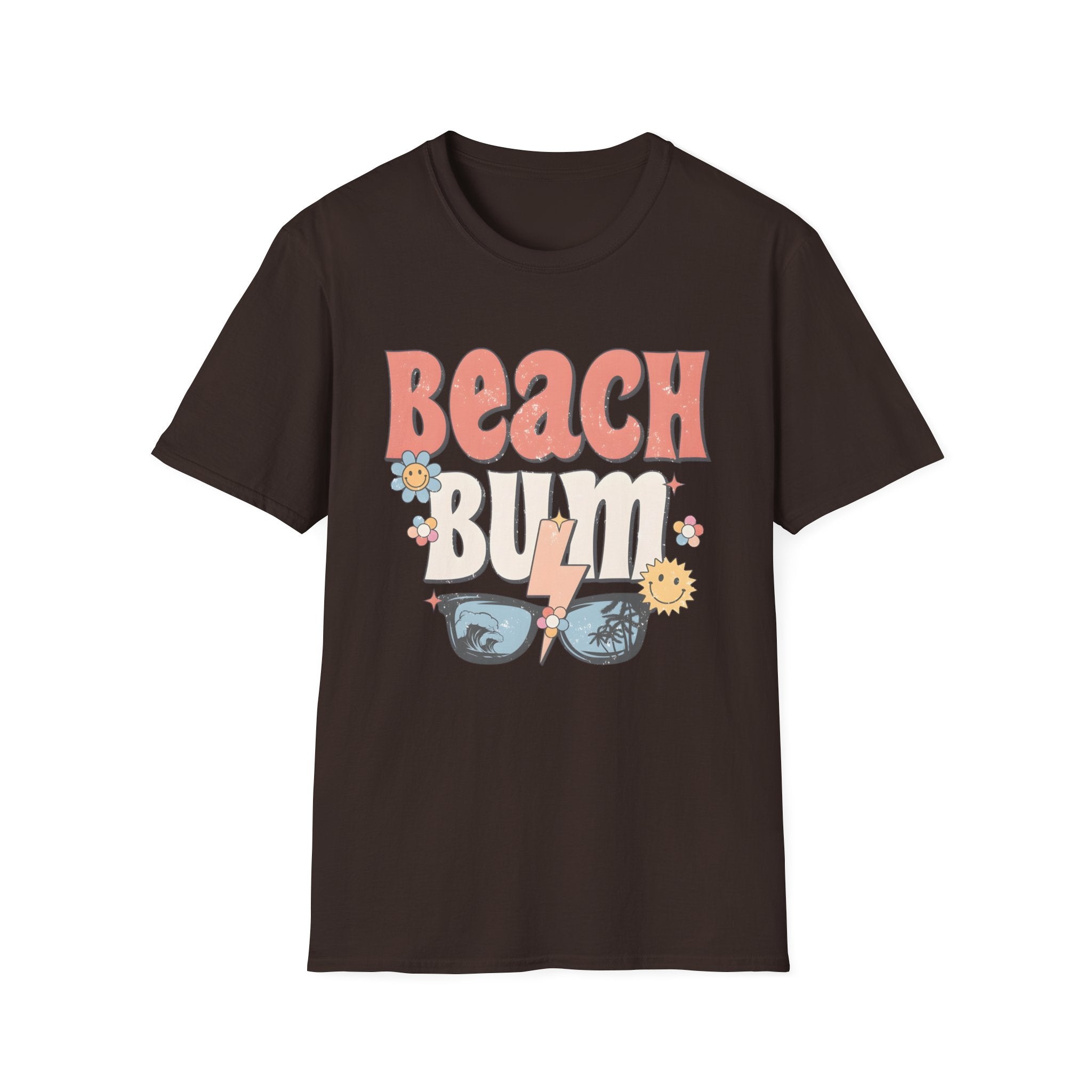 Beach Bum T-Shirt — Retro Floral Surf Vibes Tee