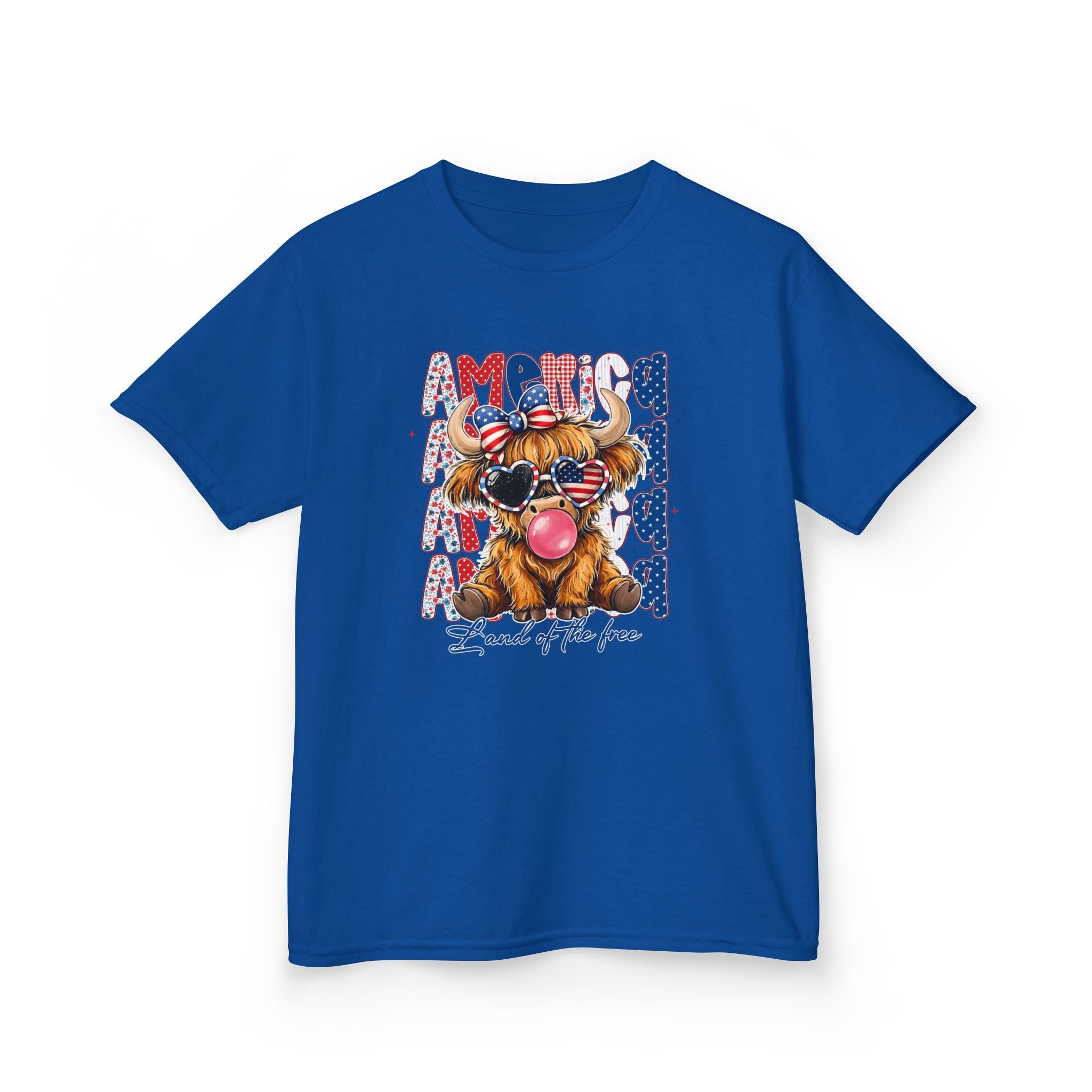 Kids Tee — Patriotic Bulldog "Land of the Free" Fourth of July Shirt