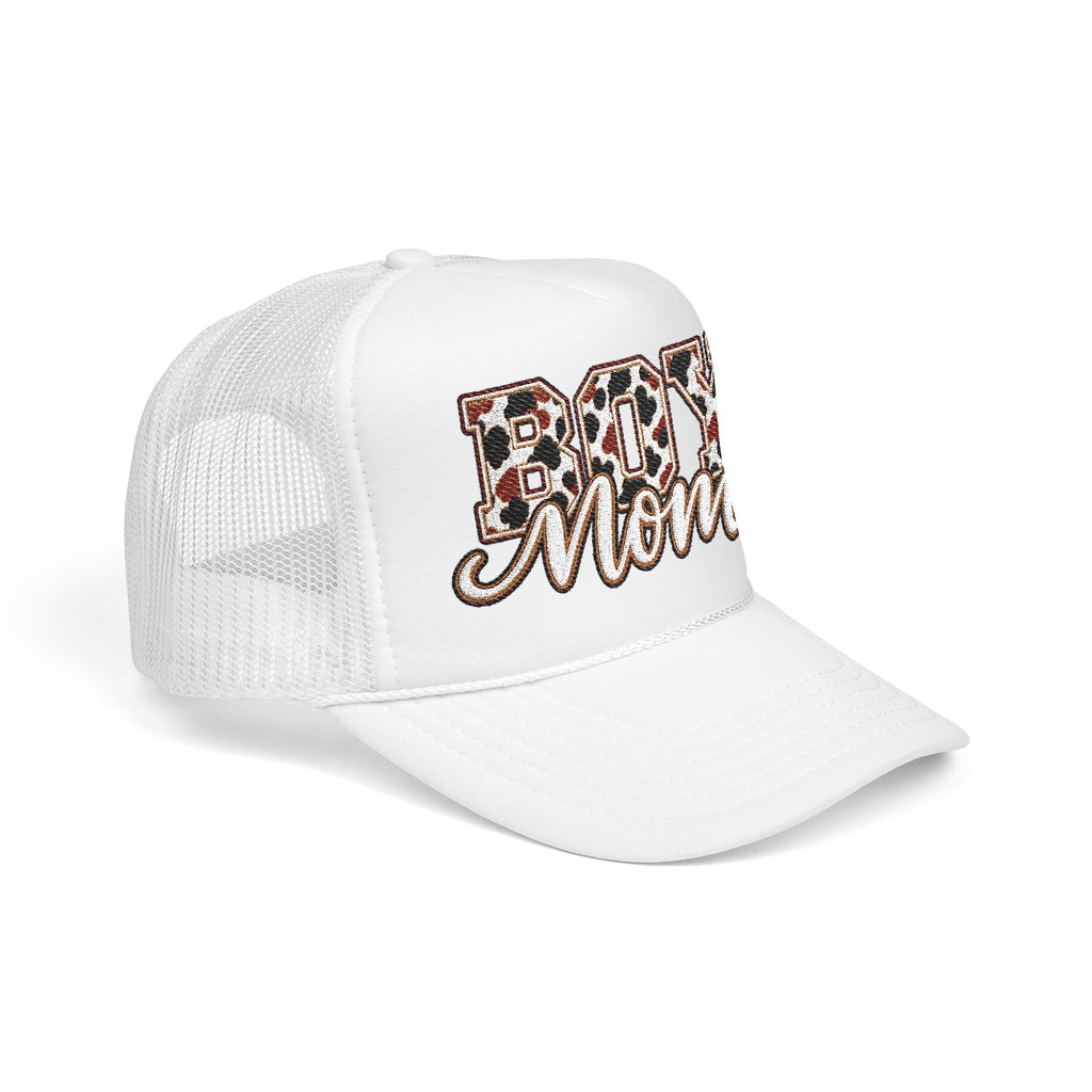 Boy Mom Leopard Foam Trucker Hat