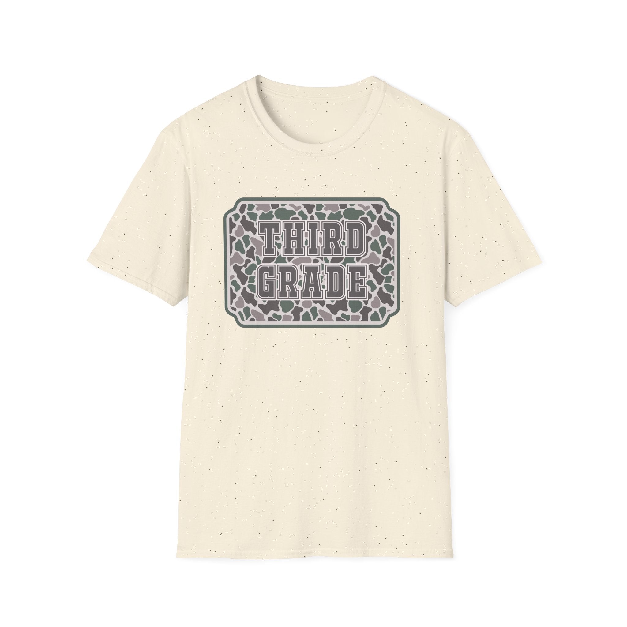 Third Grade Camo T-Shirt — "Third Grade" School Teacher & Student Tee