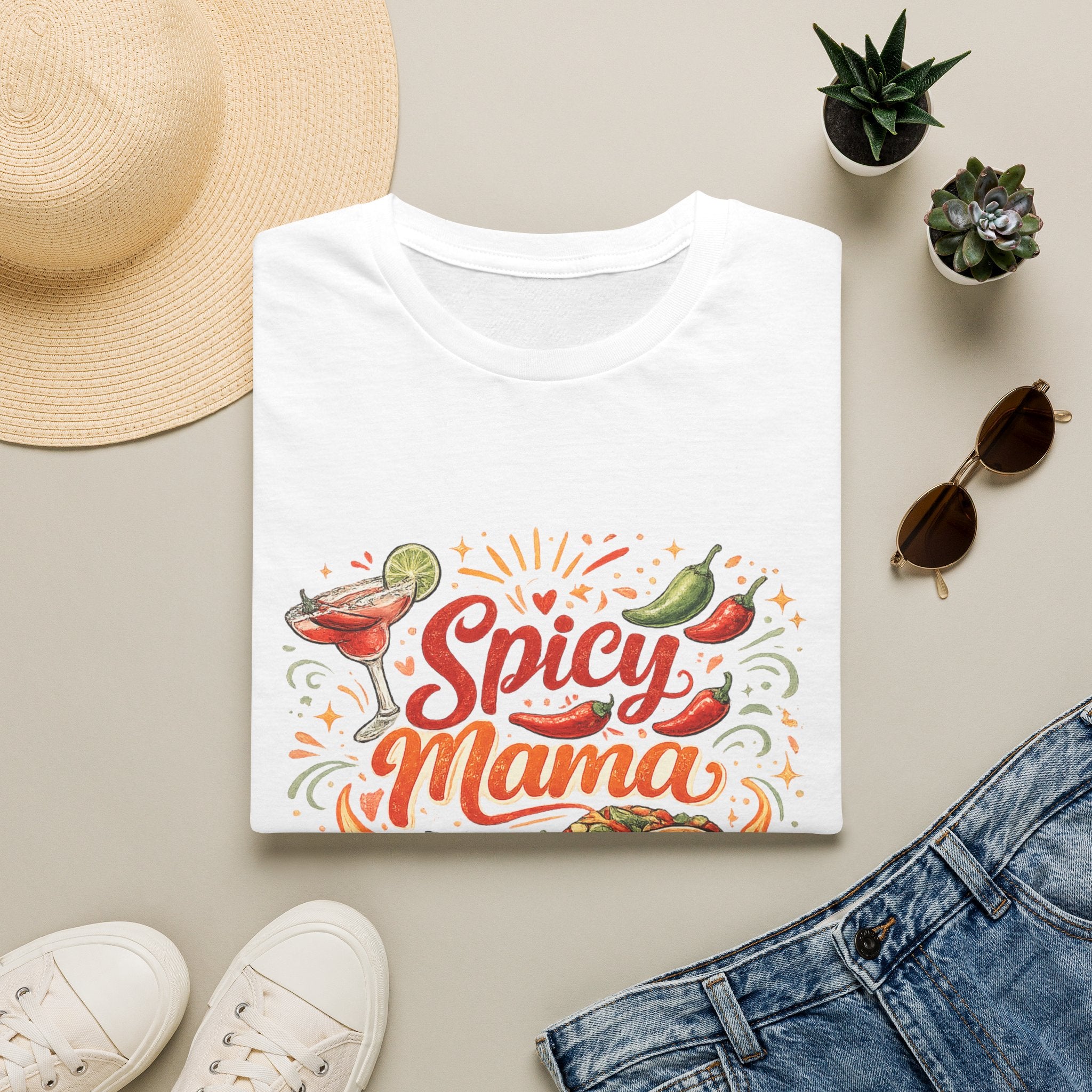 Spicy Mama T‑Shirt — Hot Mess Express Chili & Margarita Graphic Tee