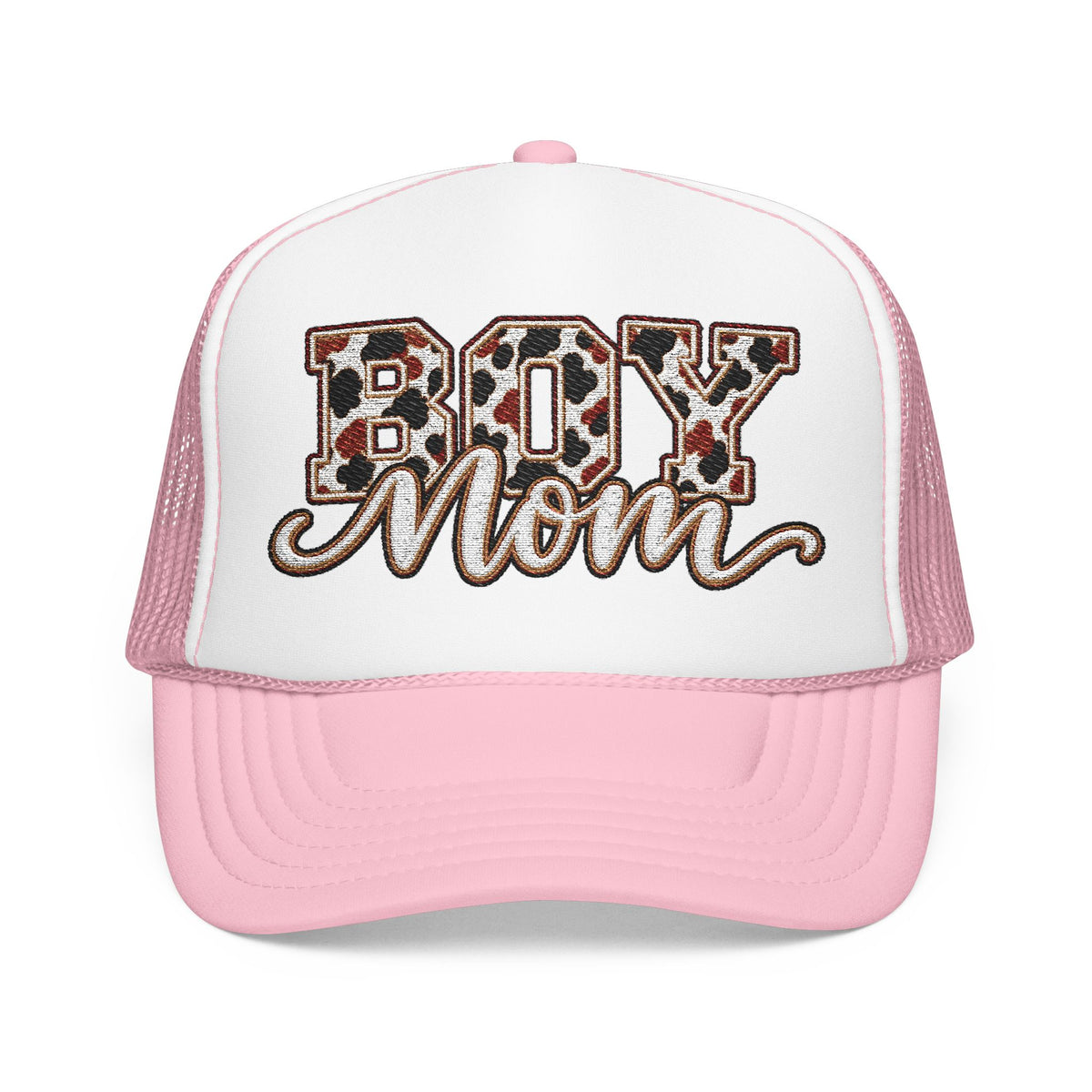Boy Mom Leopard Foam Trucker Hat
