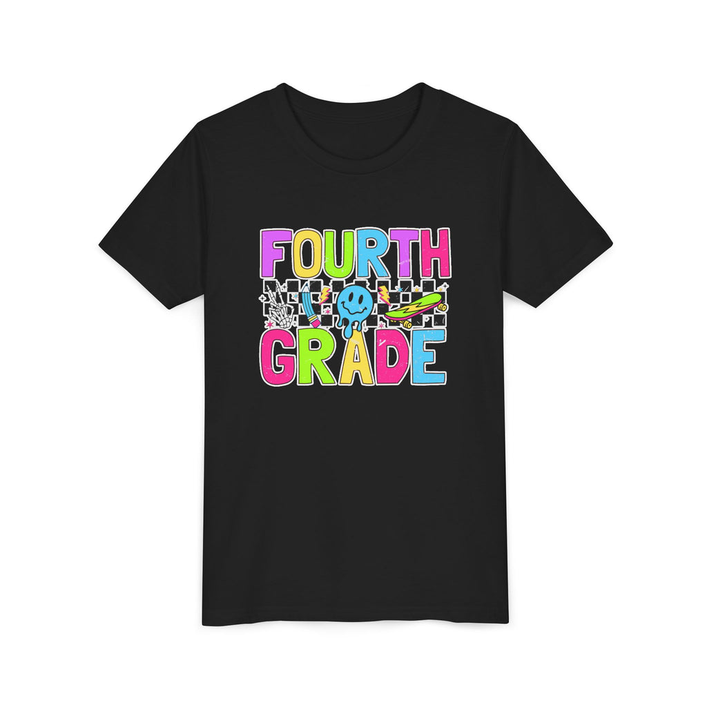 Fourth Grade Youth Tee — Colorful Smiley Back-to-School Shirt