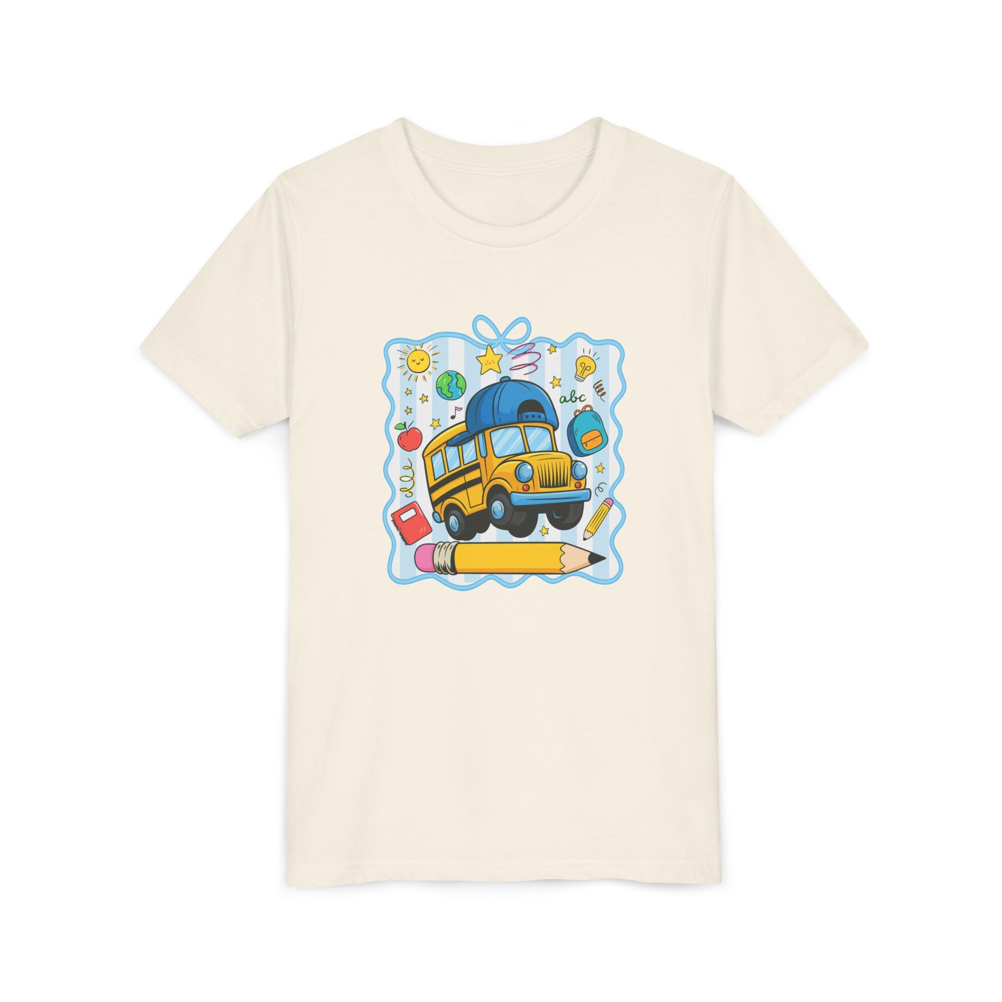 Kids School Bus Tee – Back to School Youth Short Sleeve Shirt