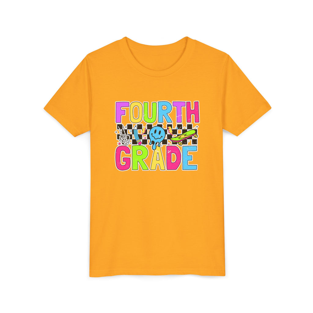 Fourth Grade Youth Tee — Colorful Smiley Back-to-School Shirt