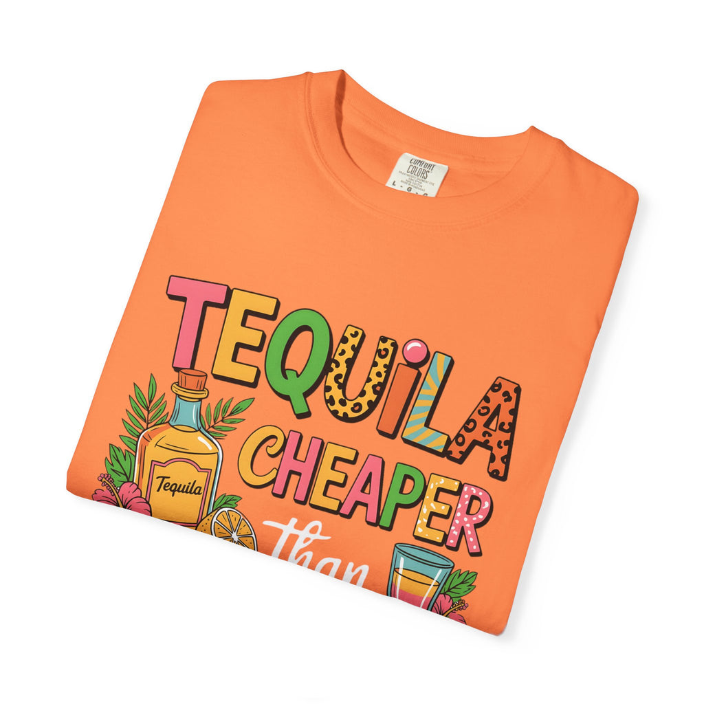 Tequila Cheaper Than Therapy T-shirt | Funny Margarita Cocktail Graphic