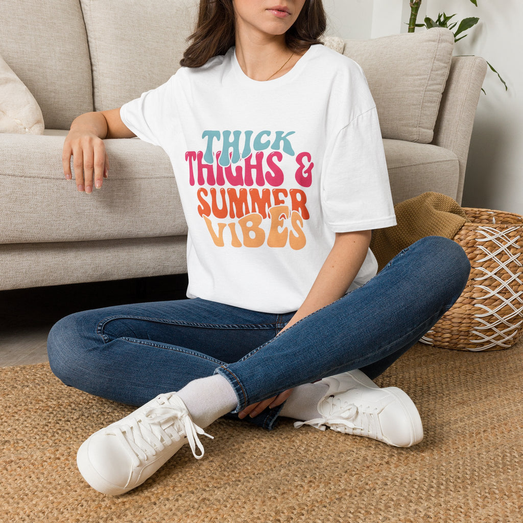 T-Shirt — Thick Thighs & Summer Vibes Retro Graphic Tee