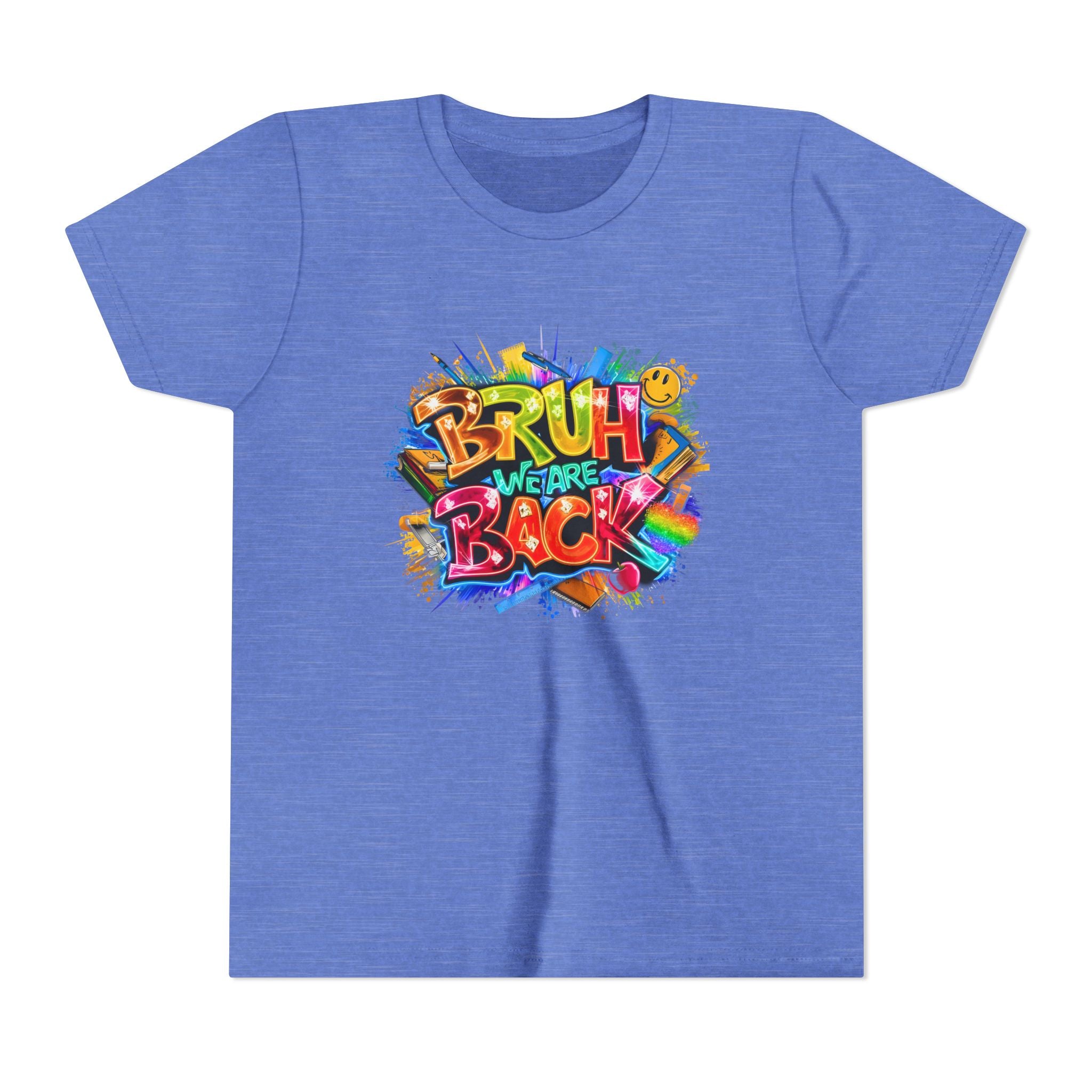 Youth Tee — Colorful "Bruh We Are Back" Graffiti Graphic Shirt