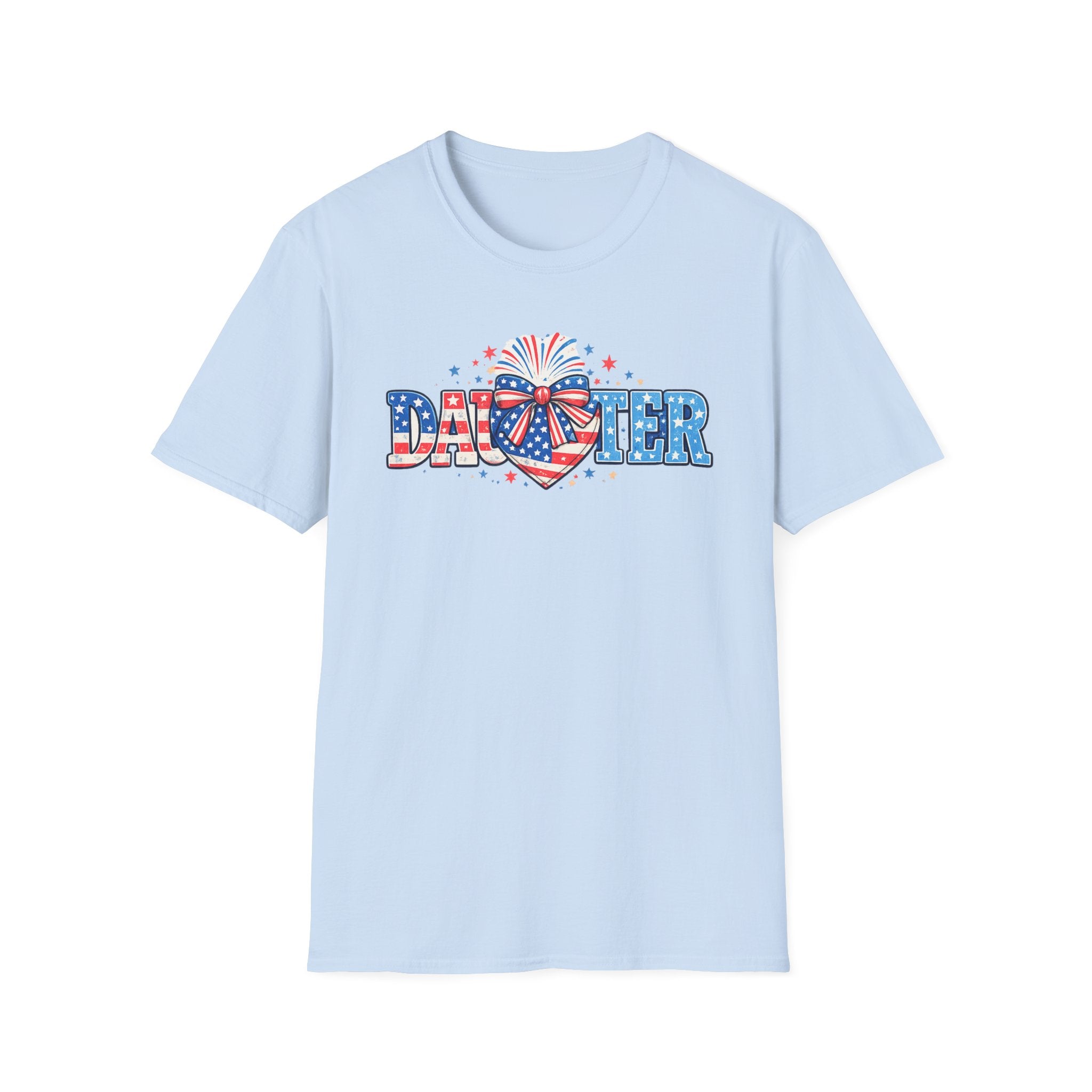 Daughter Patriotic Tee — USA Flag Heart Fireworks Design