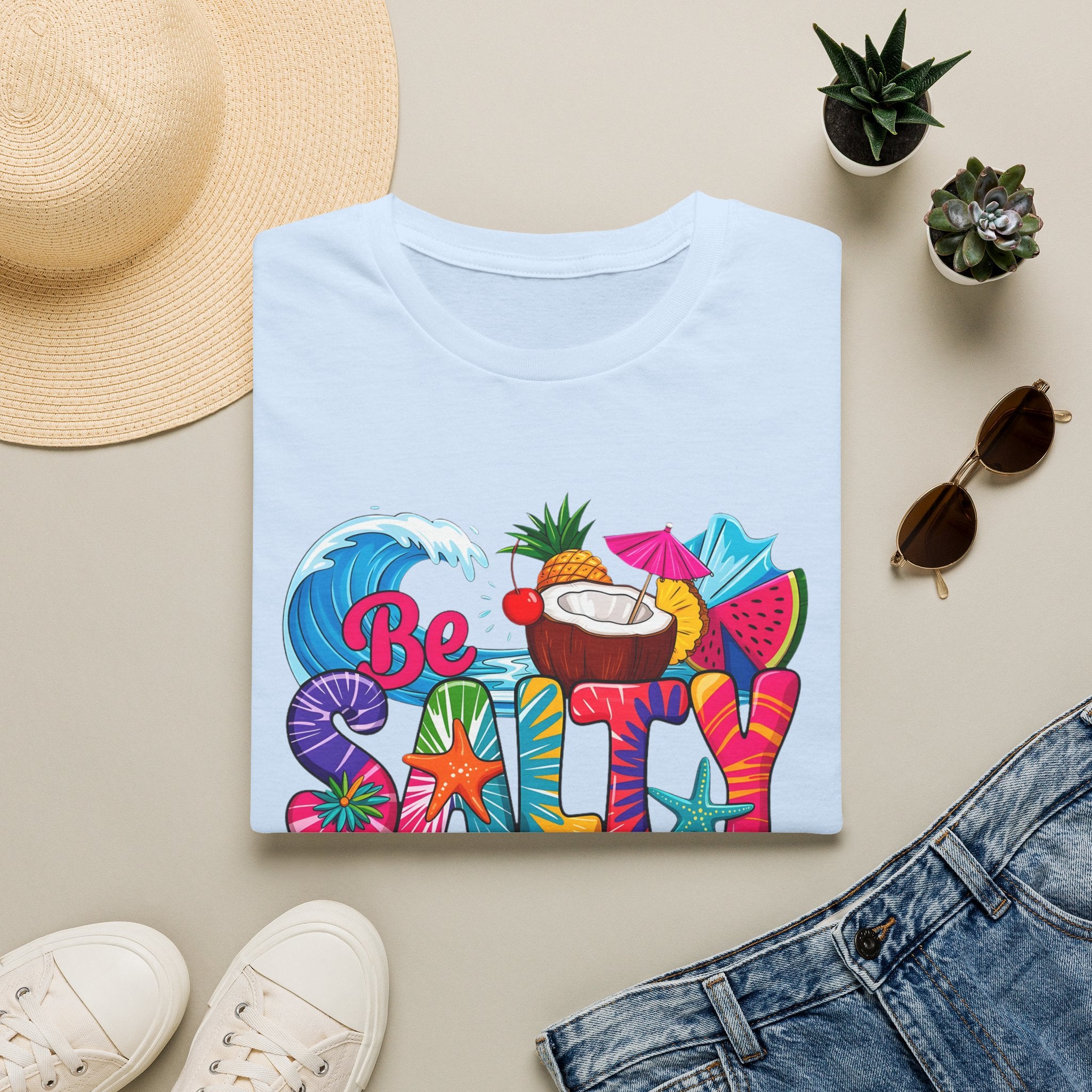 Be Salty Beach T-Shirt — Tropical Coconut & Surf Summer Tee