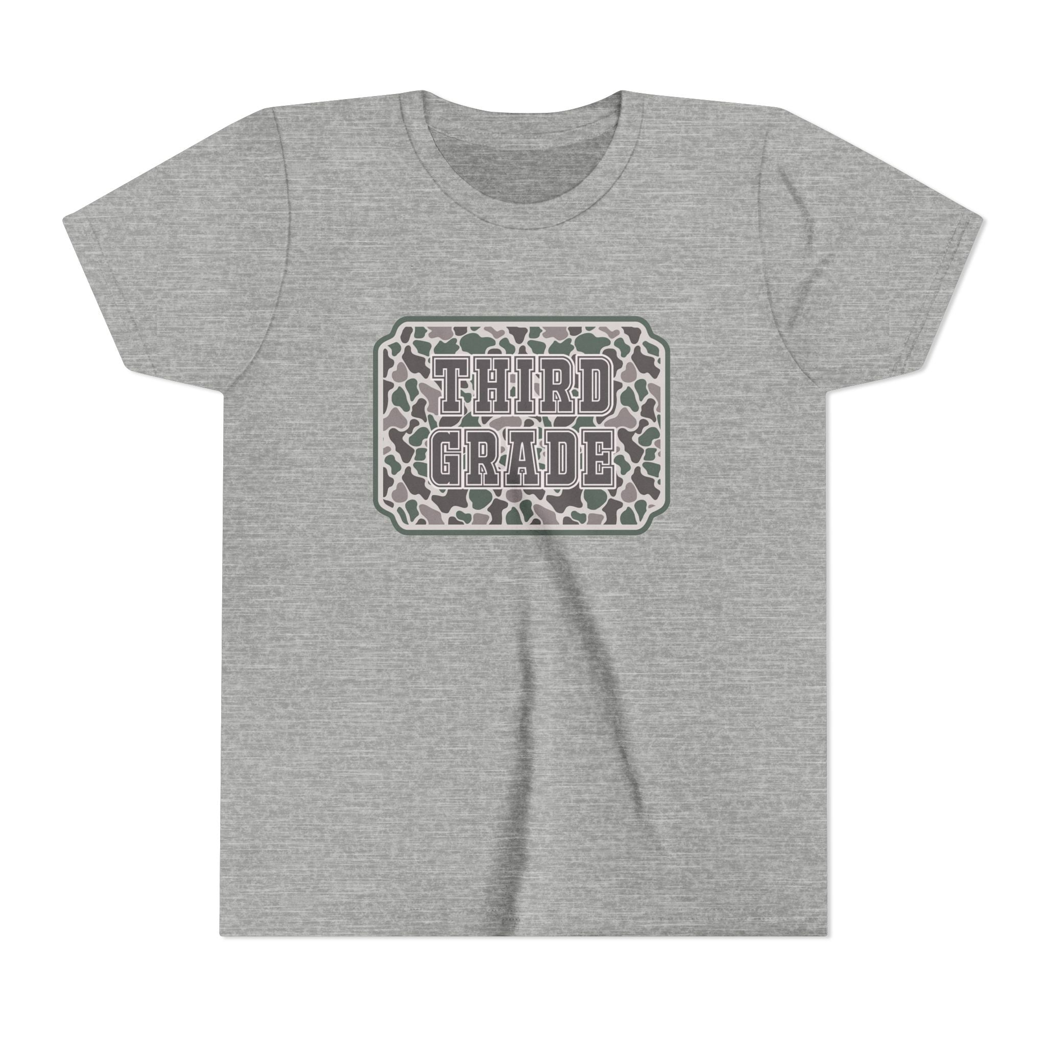 Third Grade Camo Youth Tee — Back to School Shirt for Kids