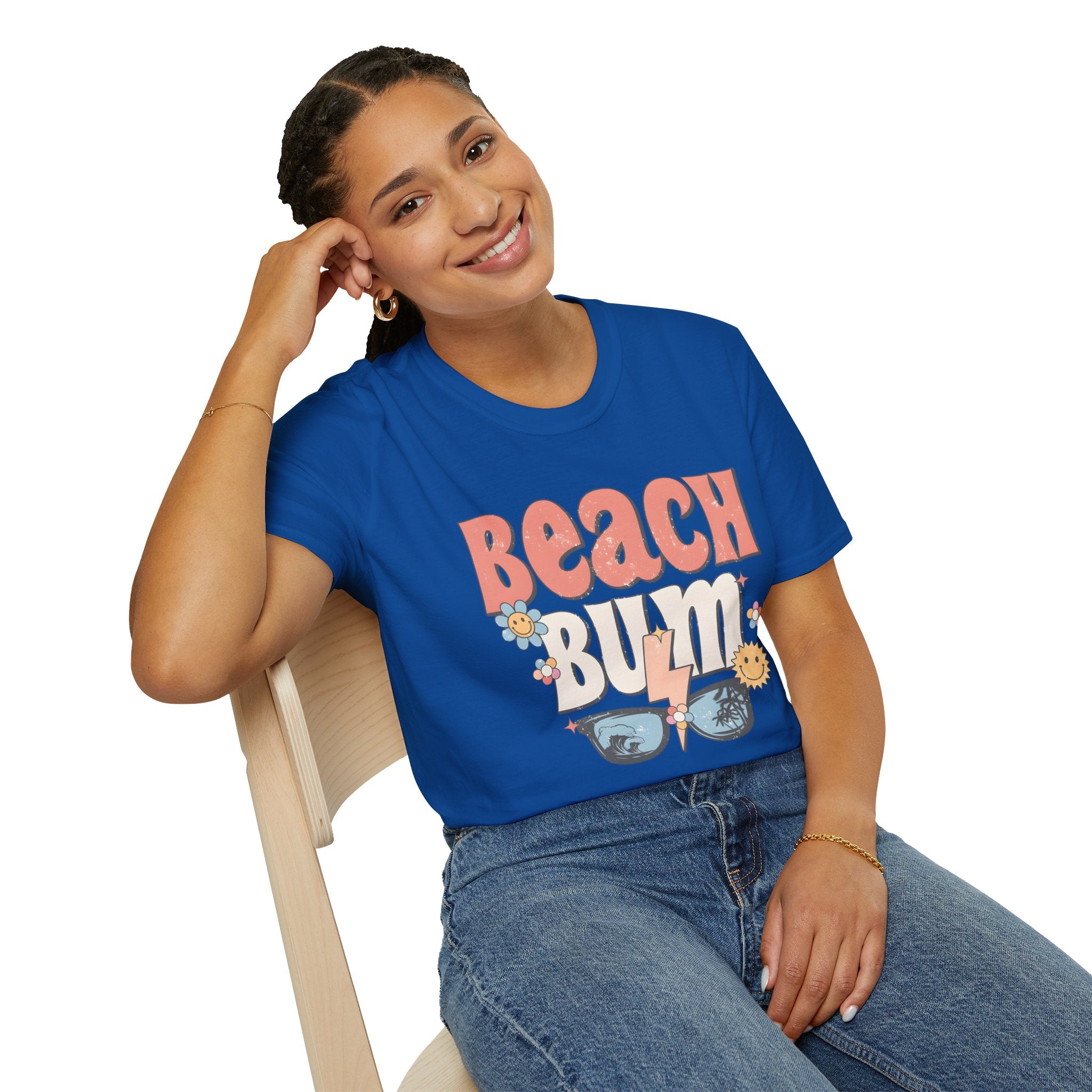 Beach Bum T-Shirt — Retro Floral Surf Vibes Tee