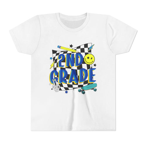 2nd Grade Kids T‑Shirt — Colorful Back-to-School Skateboard Design