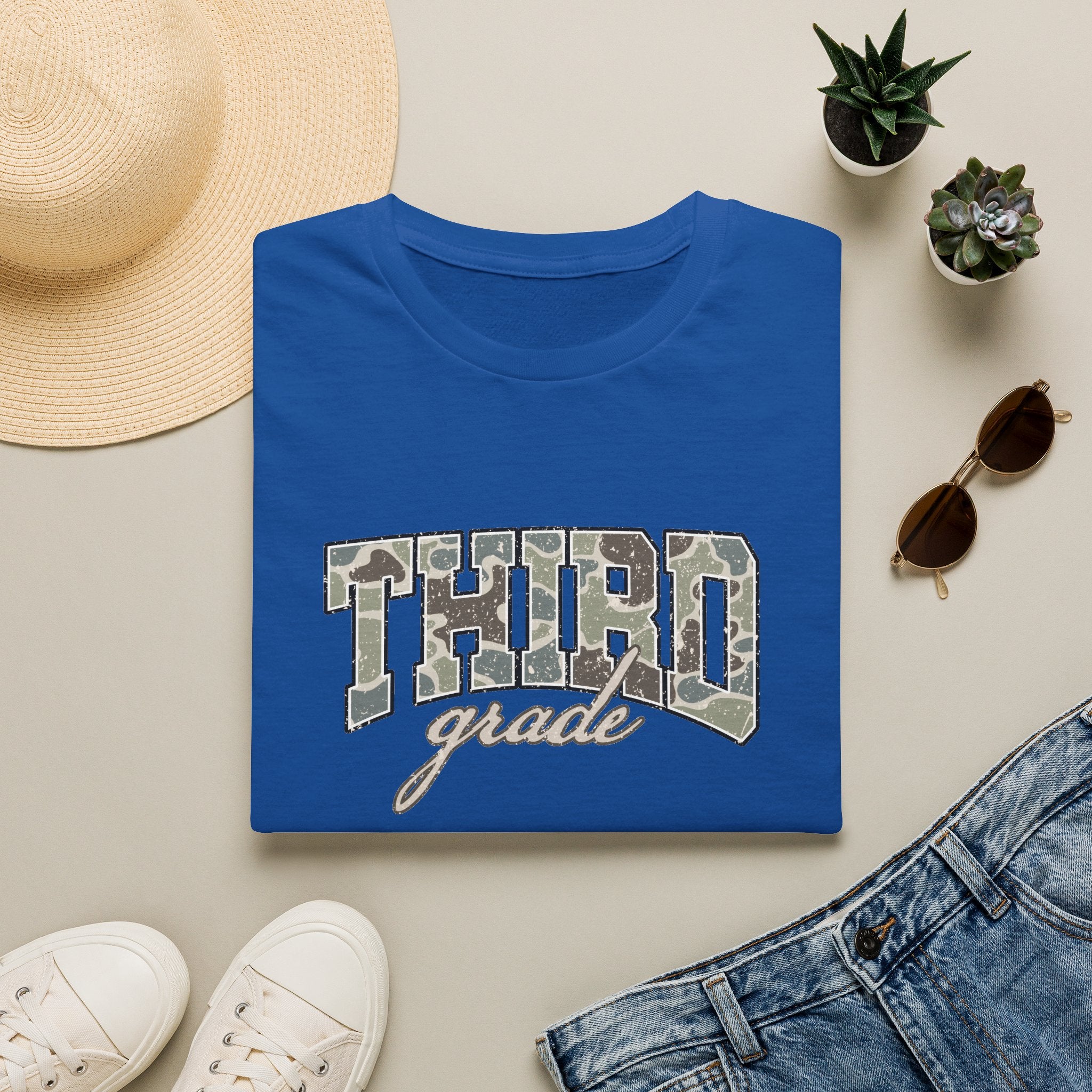 Third Grade Camo T-Shirt — 'Third Grade' School Mom Teacher Tee
