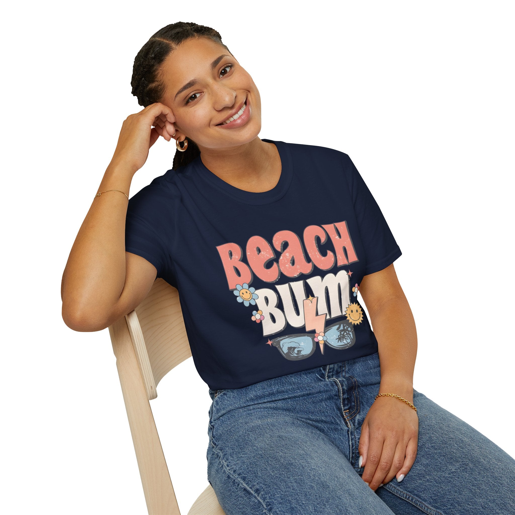 Beach Bum T-Shirt — Retro Floral Surf Vibes Tee