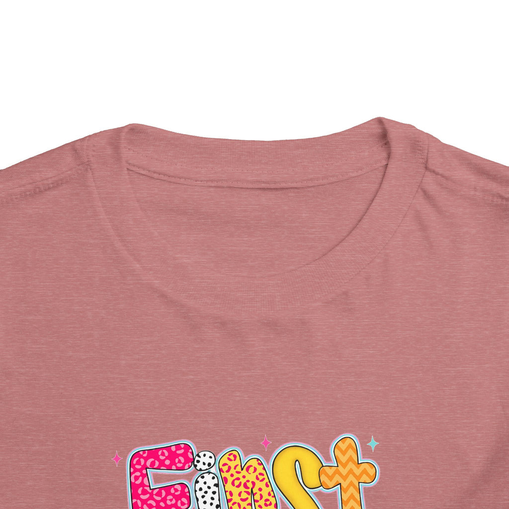 Toddler Tee - Colorful "First Grade" Graphic Baby Shirt