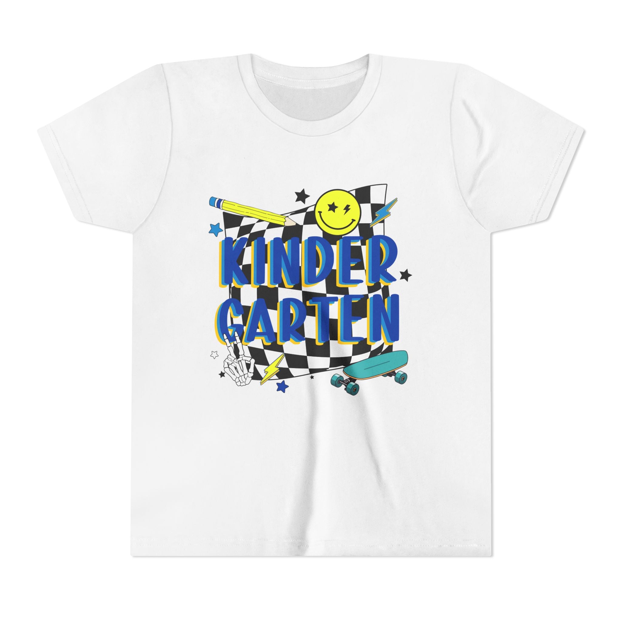 Kindergarten Retro Skate Youth T‑Shirt – Back to School Graphic Tee
