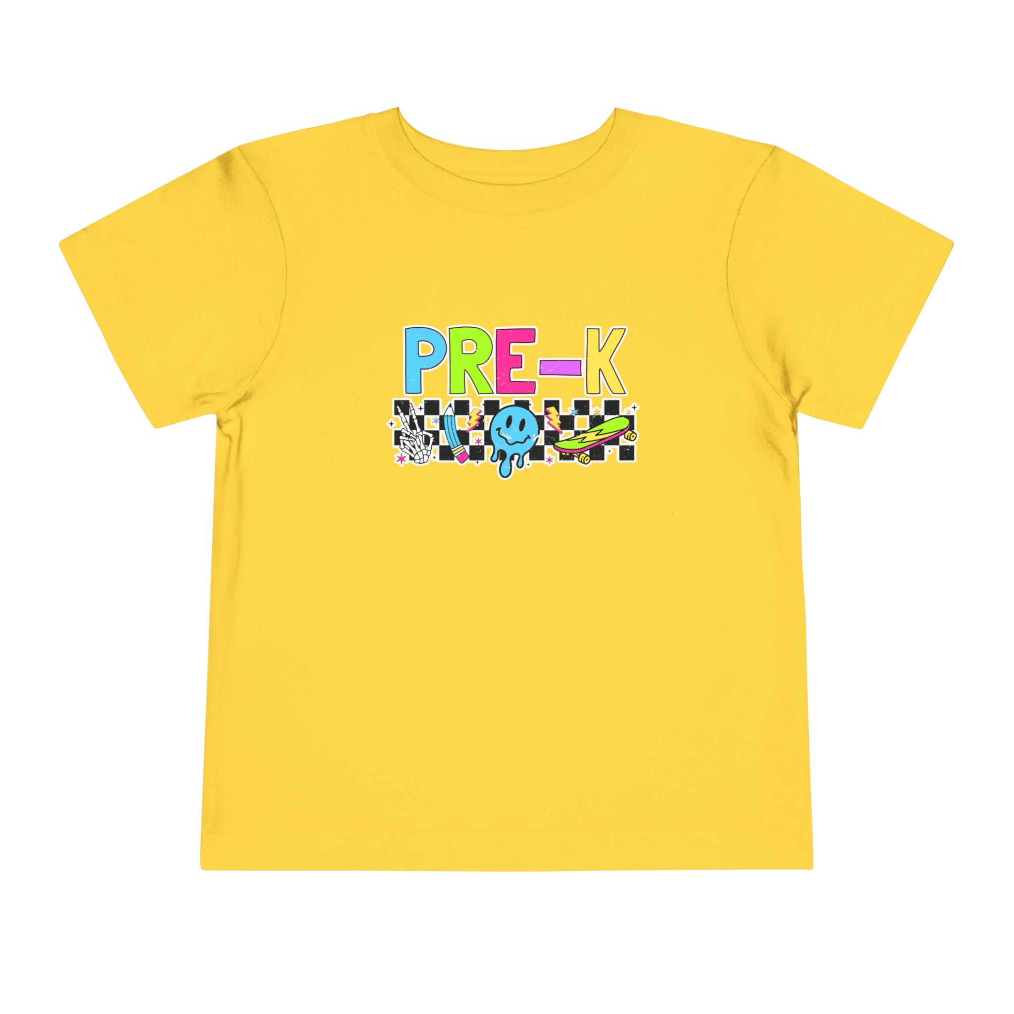 PRE-K Toddler Tee — Colorful Checkerboard Smile Preschool Shirt