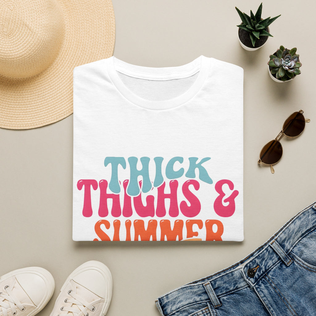T-Shirt — Thick Thighs & Summer Vibes Retro Graphic Tee