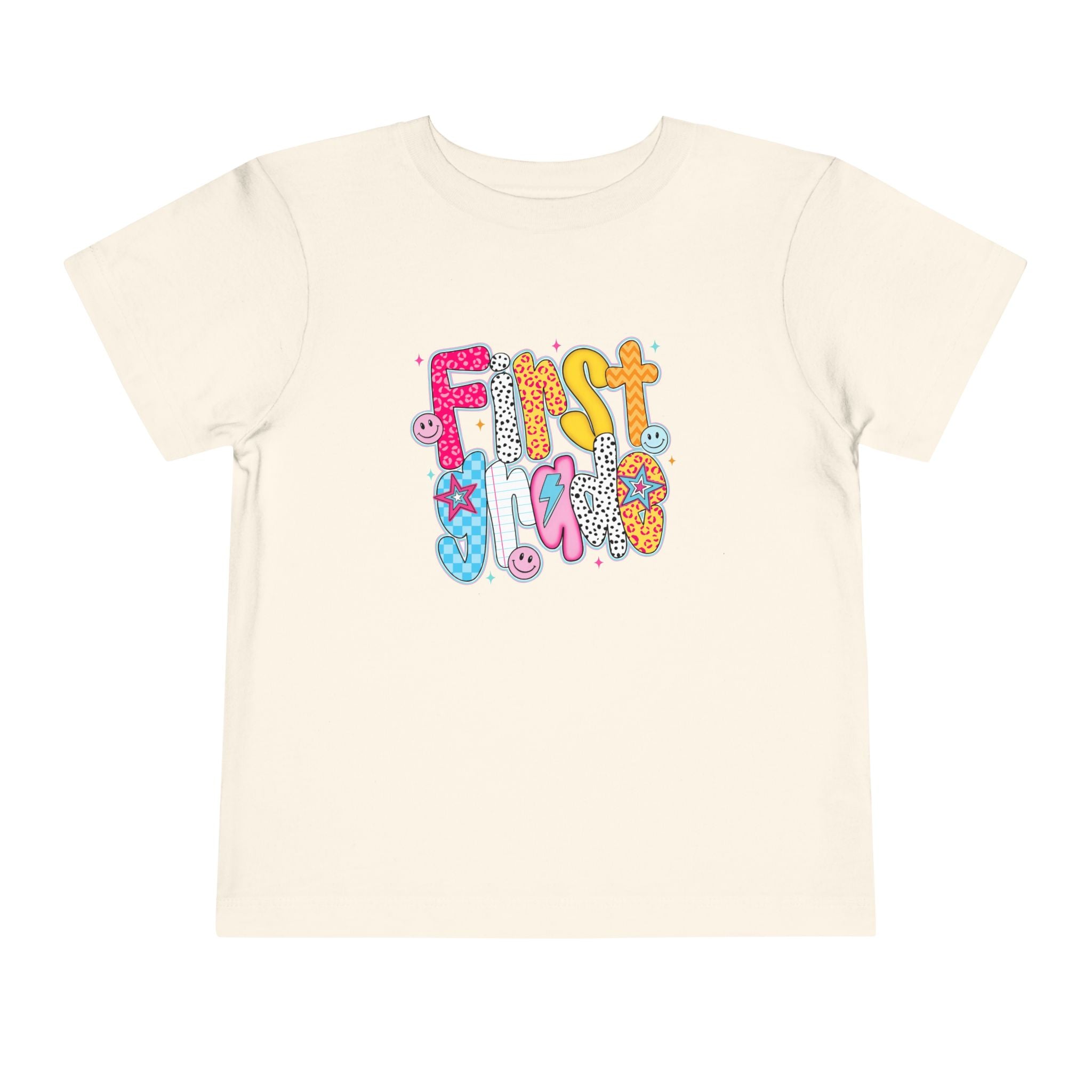 Toddler Tee - Colorful "First Grade" Graphic Baby Shirt