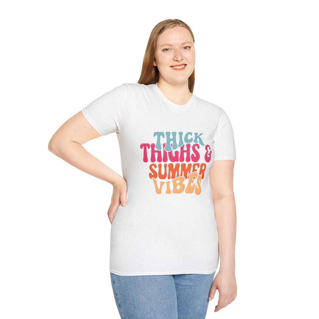 T-Shirt — Thick Thighs & Summer Vibes Retro Graphic Tee