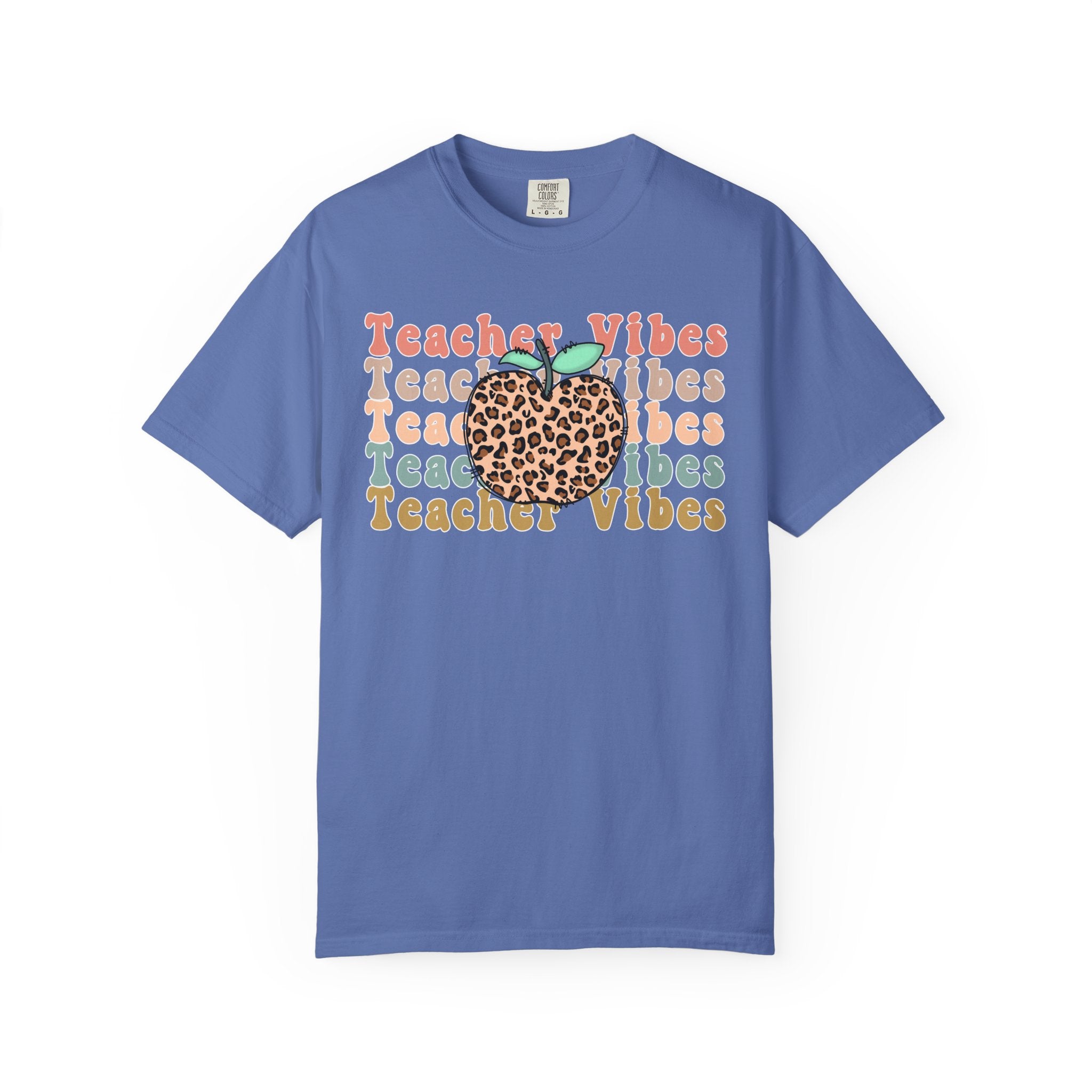 Teacher Vibes Leopard Apple T-Shirt