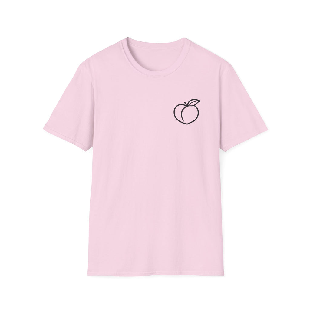 Peach Outline T‑Shirt — Minimal Fruit Graphic Tee