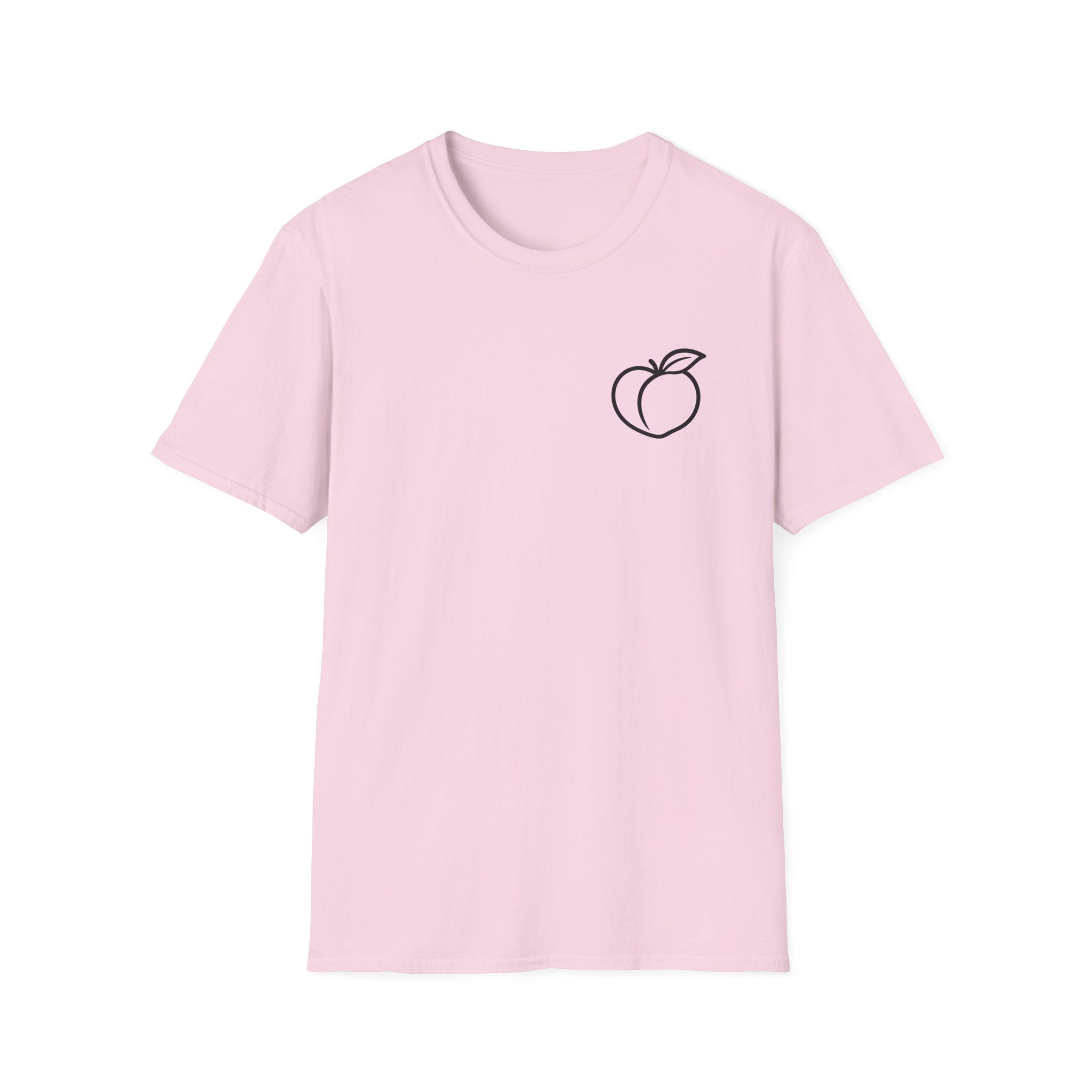 Peach Outline T‑Shirt — Minimal Fruit Graphic Tee