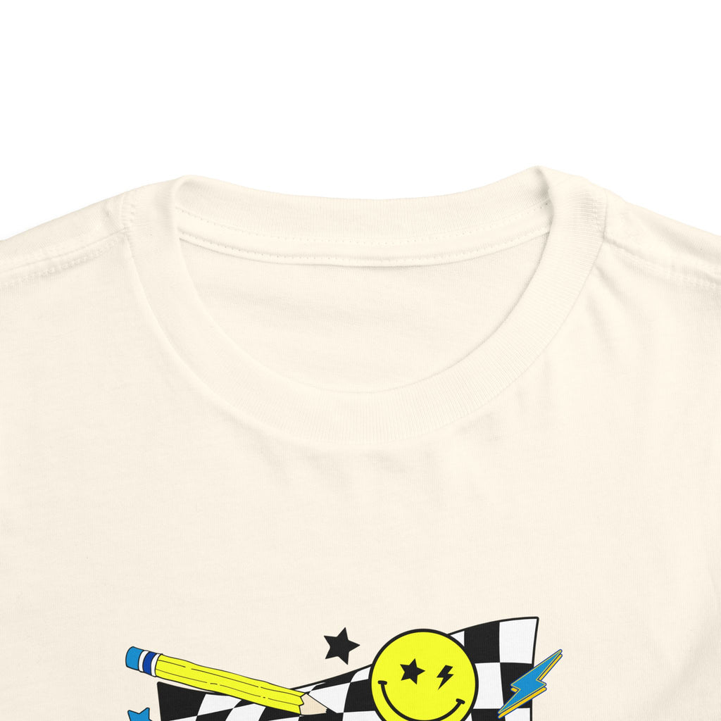 Kindergarten Toddler Tee — Smiley Skateboard Back-to-School Shirt