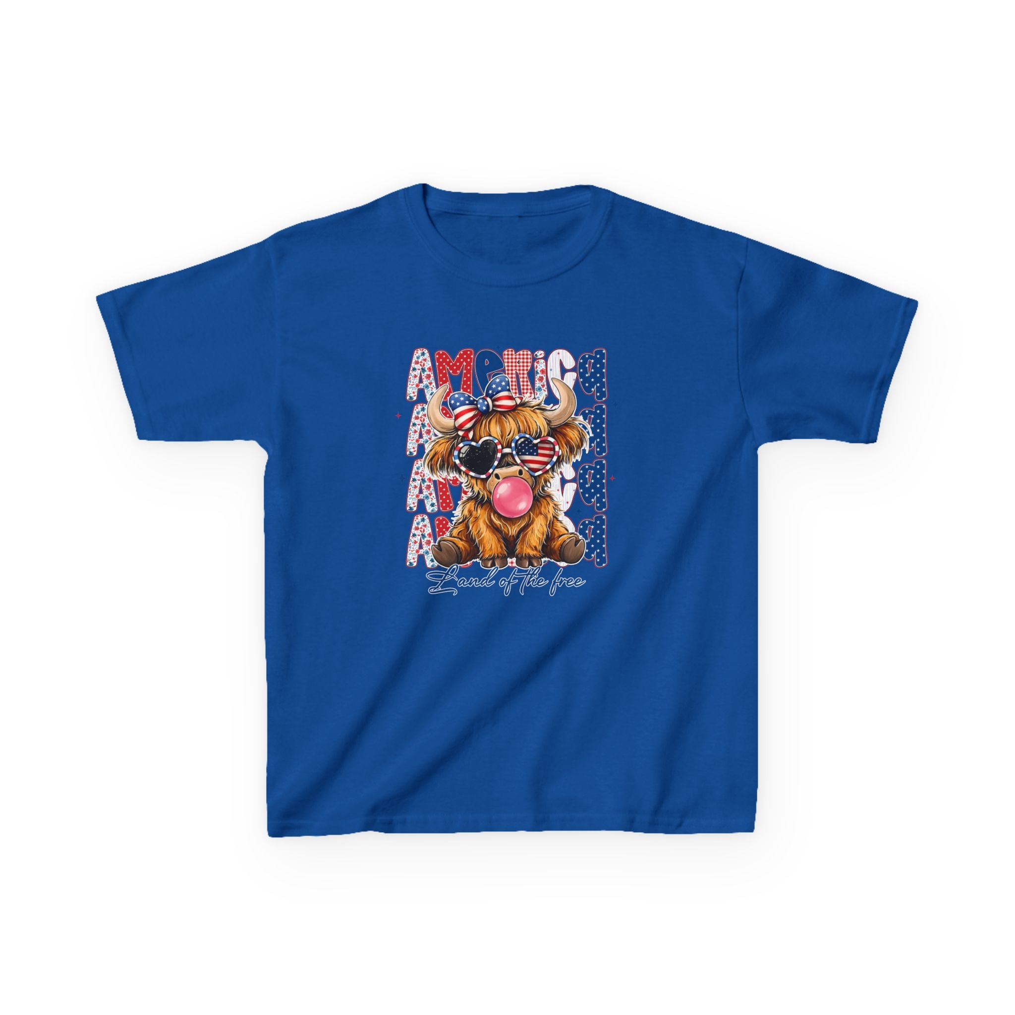 Kids Tee — Patriotic Bulldog "Land of the Free" Fourth of July Shirt