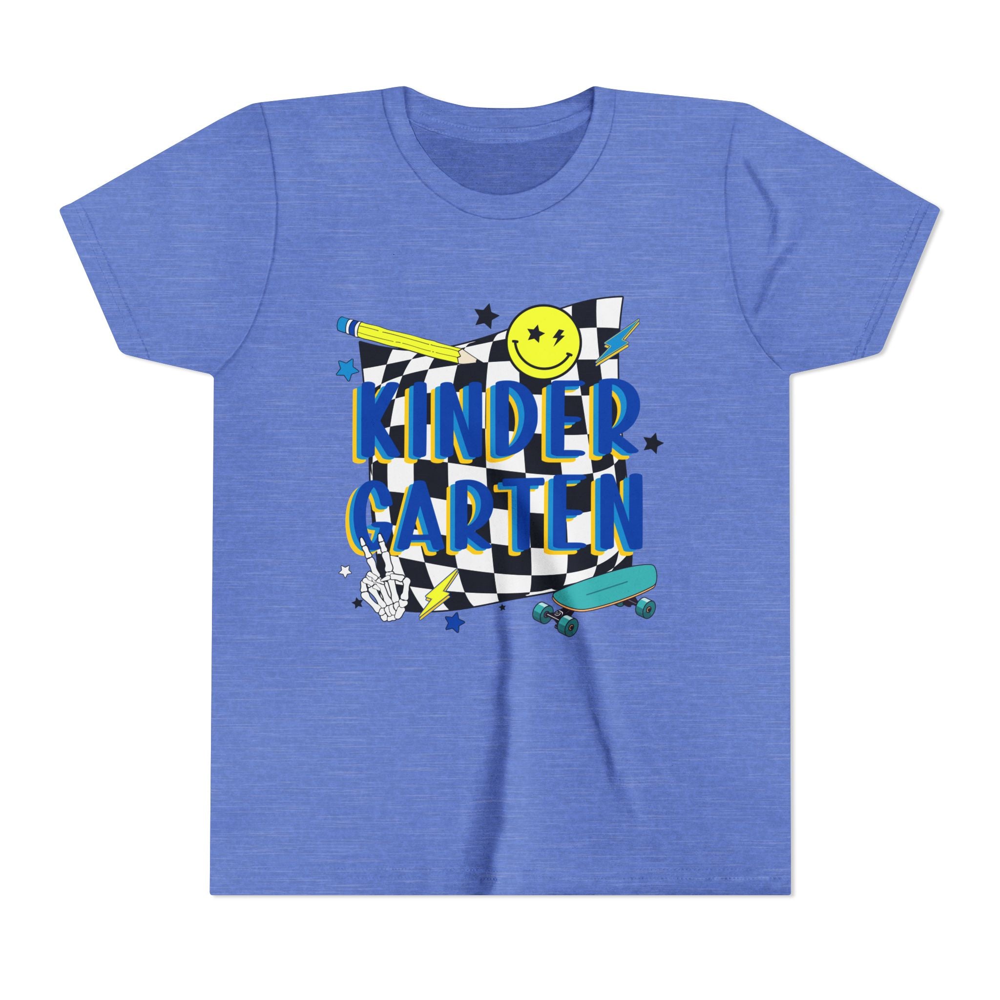 Kindergarten Retro Skate Youth T‑Shirt – Back to School Graphic Tee