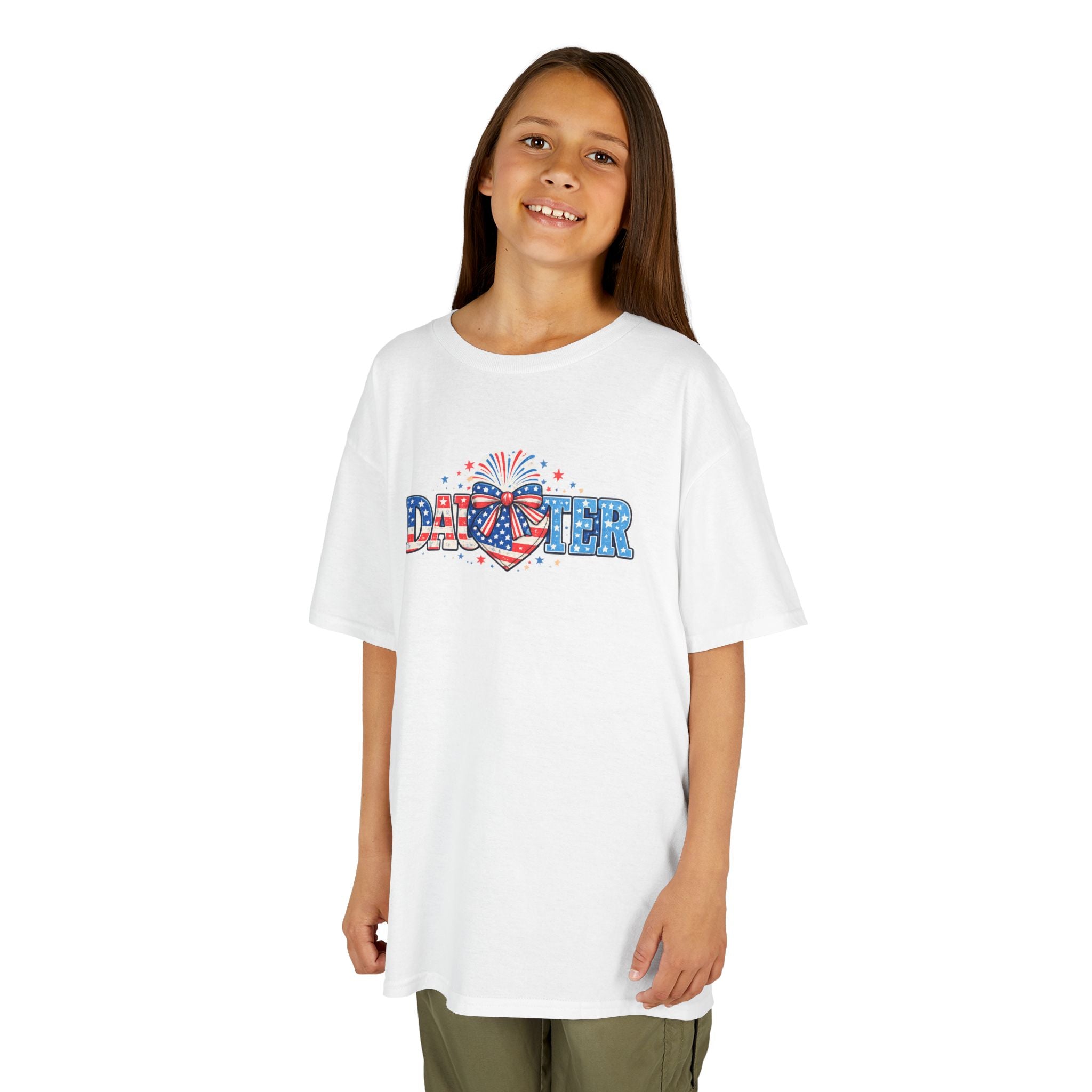 Kids "Daughter" Patriotic Fireworks T-Shirt — 4th of July Girls Tee