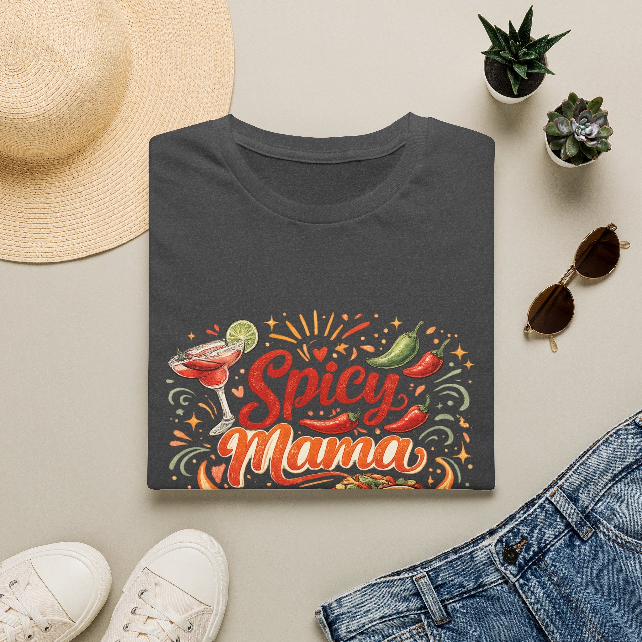Spicy Mama T‑Shirt — Hot Mess Express Chili & Margarita Graphic Tee