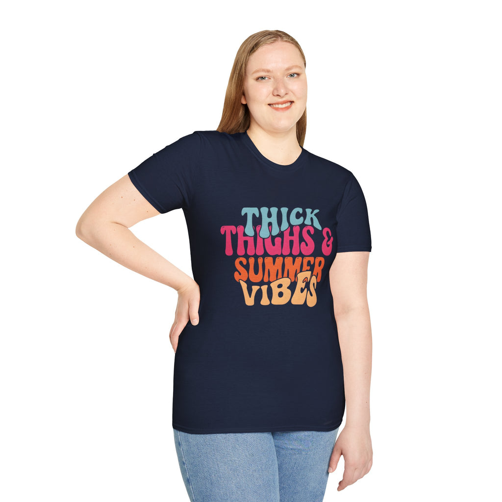 T-Shirt — Thick Thighs & Summer Vibes Retro Graphic Tee