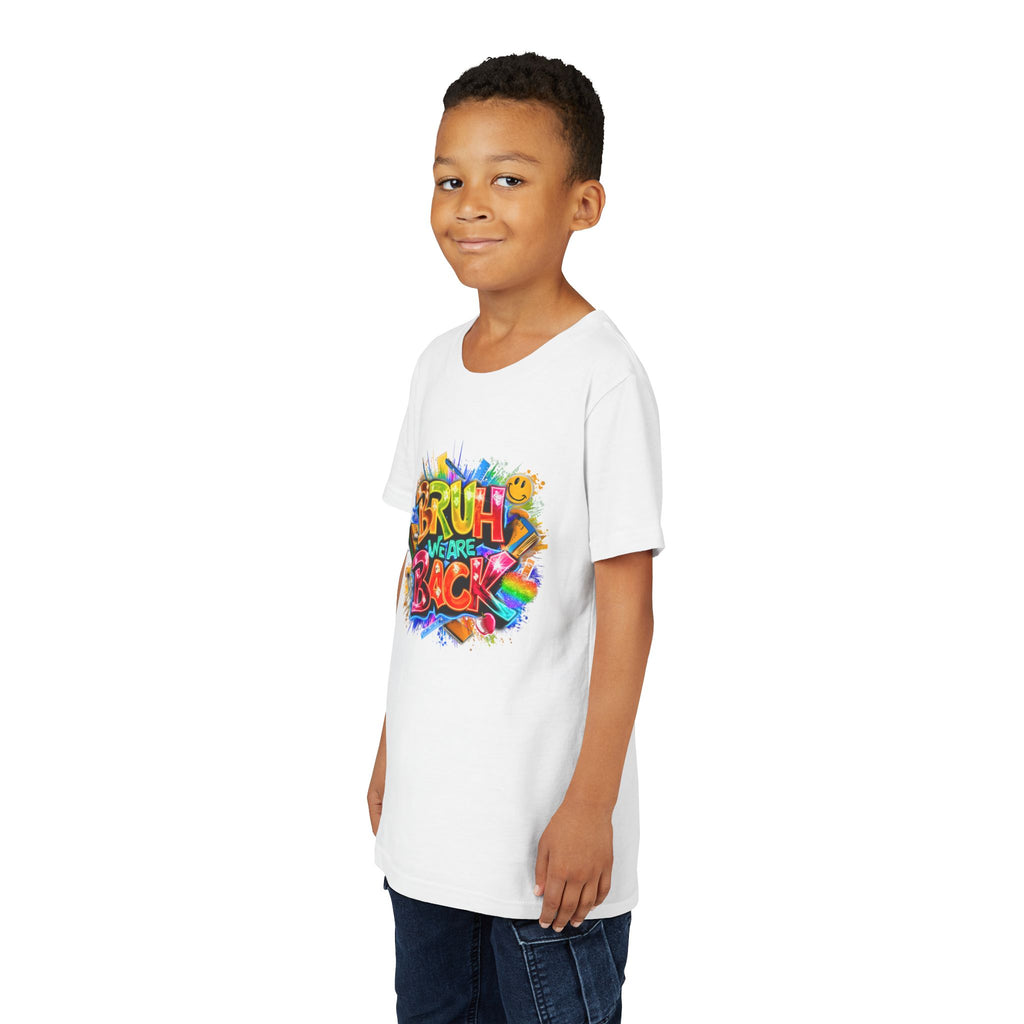 Youth Tee — Colorful "Bruh We Are Back" Graffiti Graphic Shirt