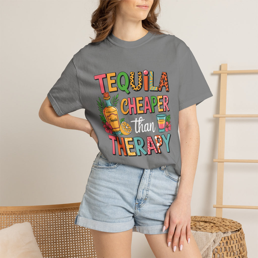 Tequila Cheaper Than Therapy T-shirt | Funny Margarita Cocktail Graphic