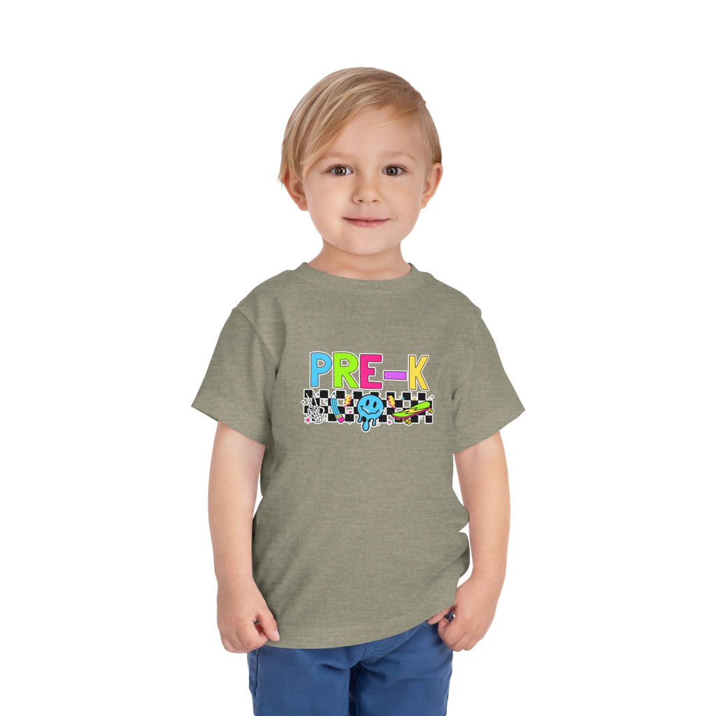 PRE-K Toddler Tee — Colorful Checkerboard Smile Preschool Shirt