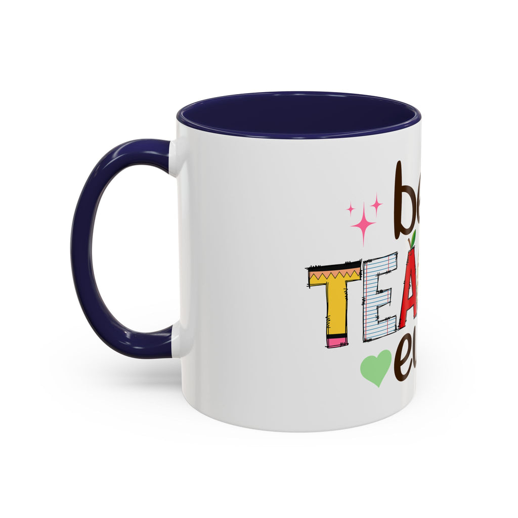 Best Teacher Ever Accent Coffee Mug – Gift for Teachers, Colorful School Appreciation Cup