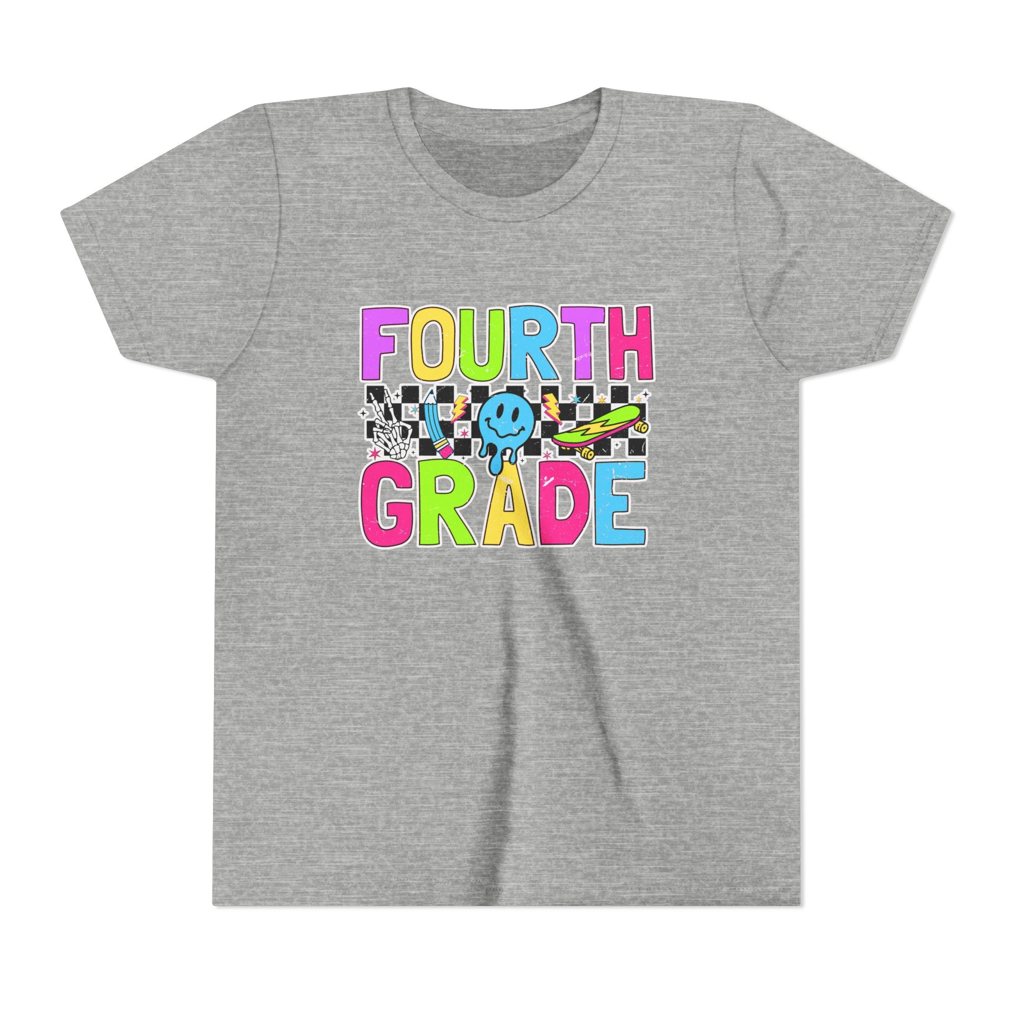 Fourth Grade Youth Tee — Colorful Smiley Back-to-School Shirt