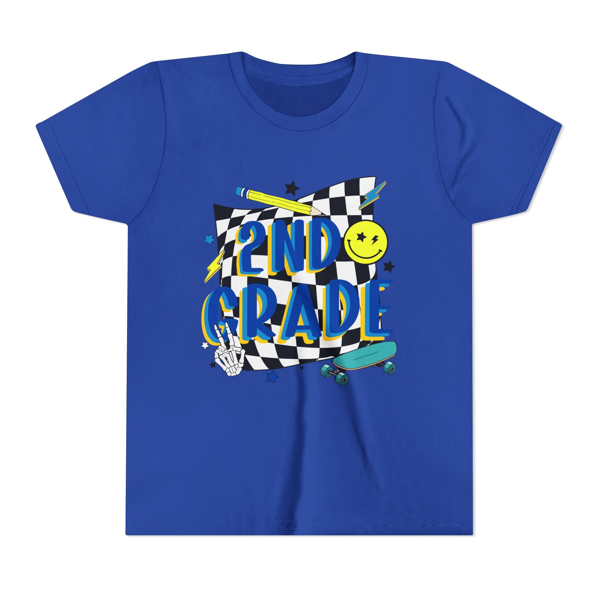 2nd Grade Kids T‑Shirt — Colorful Back-to-School Skateboard Design