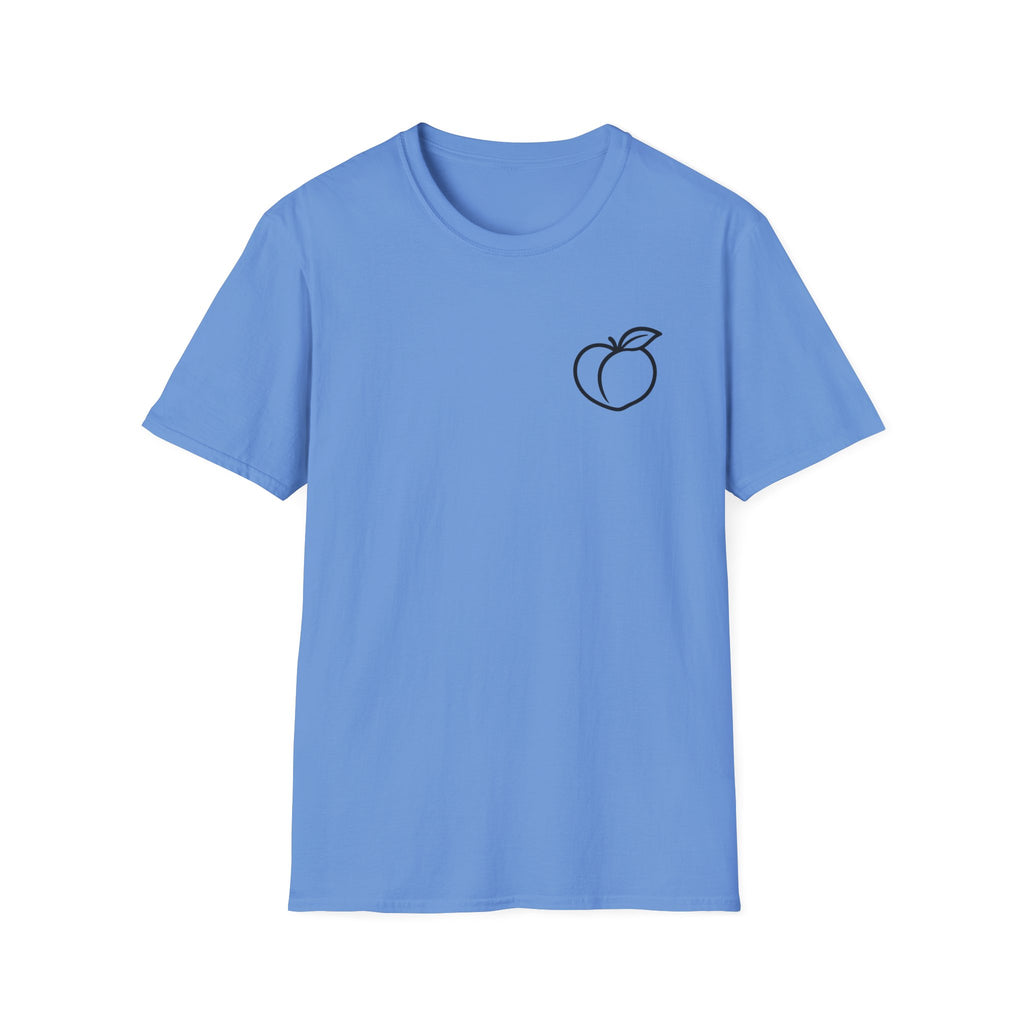 Peach Outline T‑Shirt — Minimal Fruit Graphic Tee